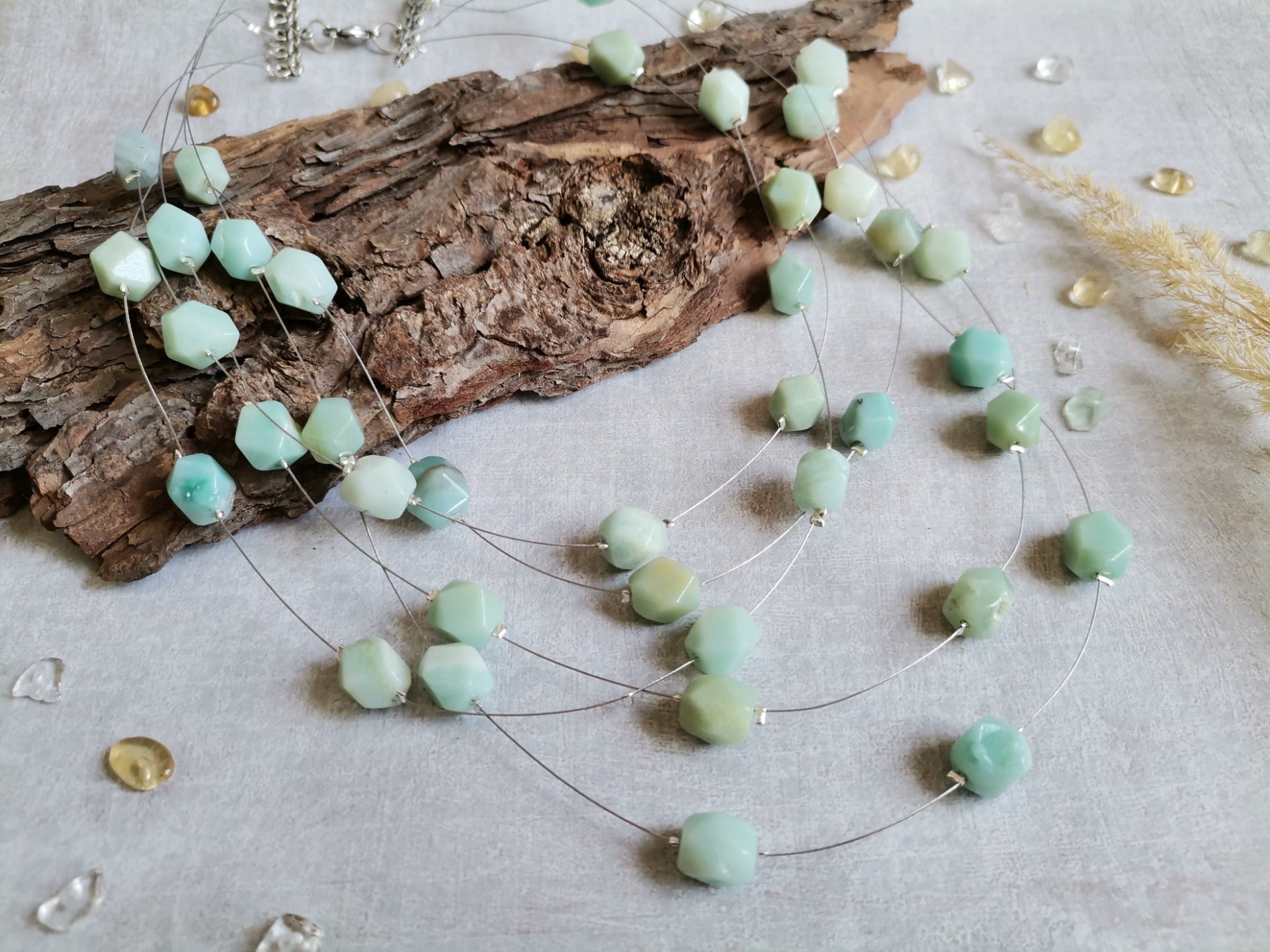 Amazonit vrstvený náhrdelník