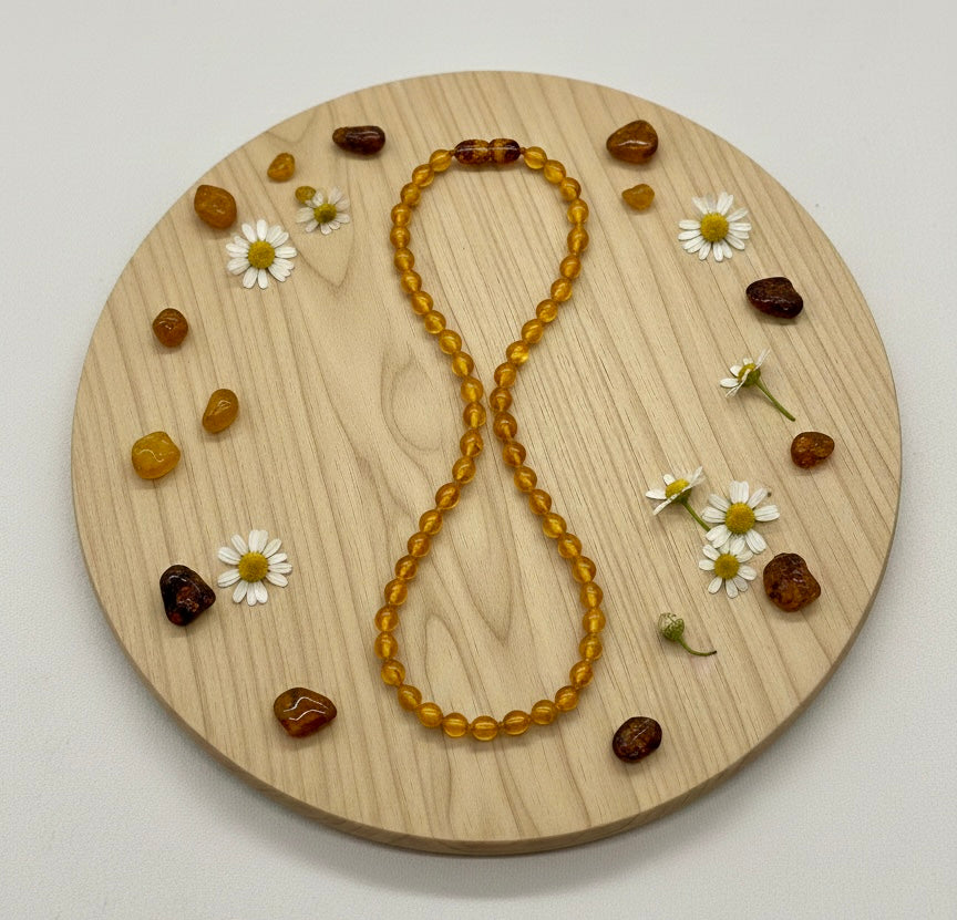 Kids Amber Necklace - 6mm orange