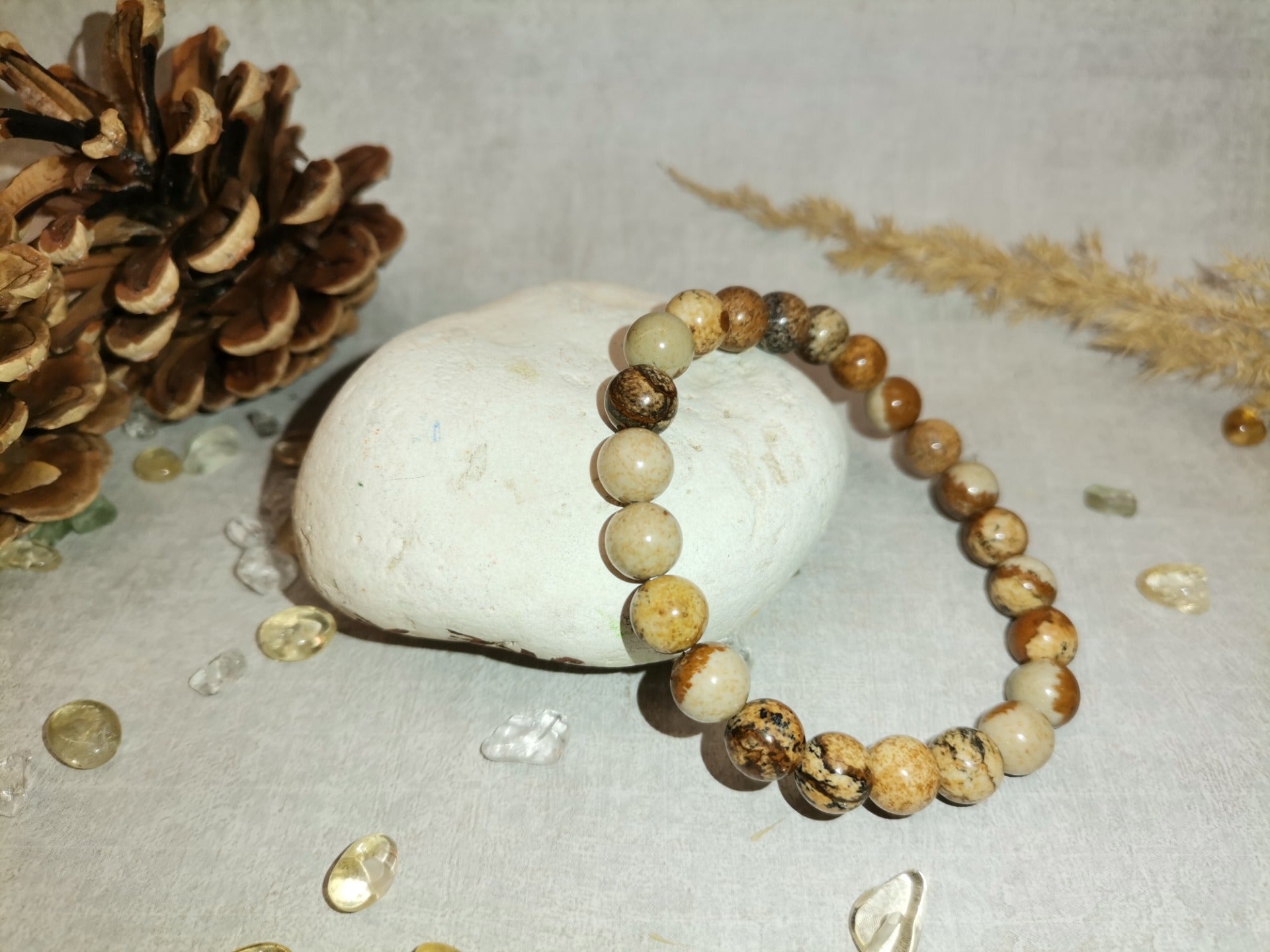 Náramek obrázkový jaspis Ø 8 mm