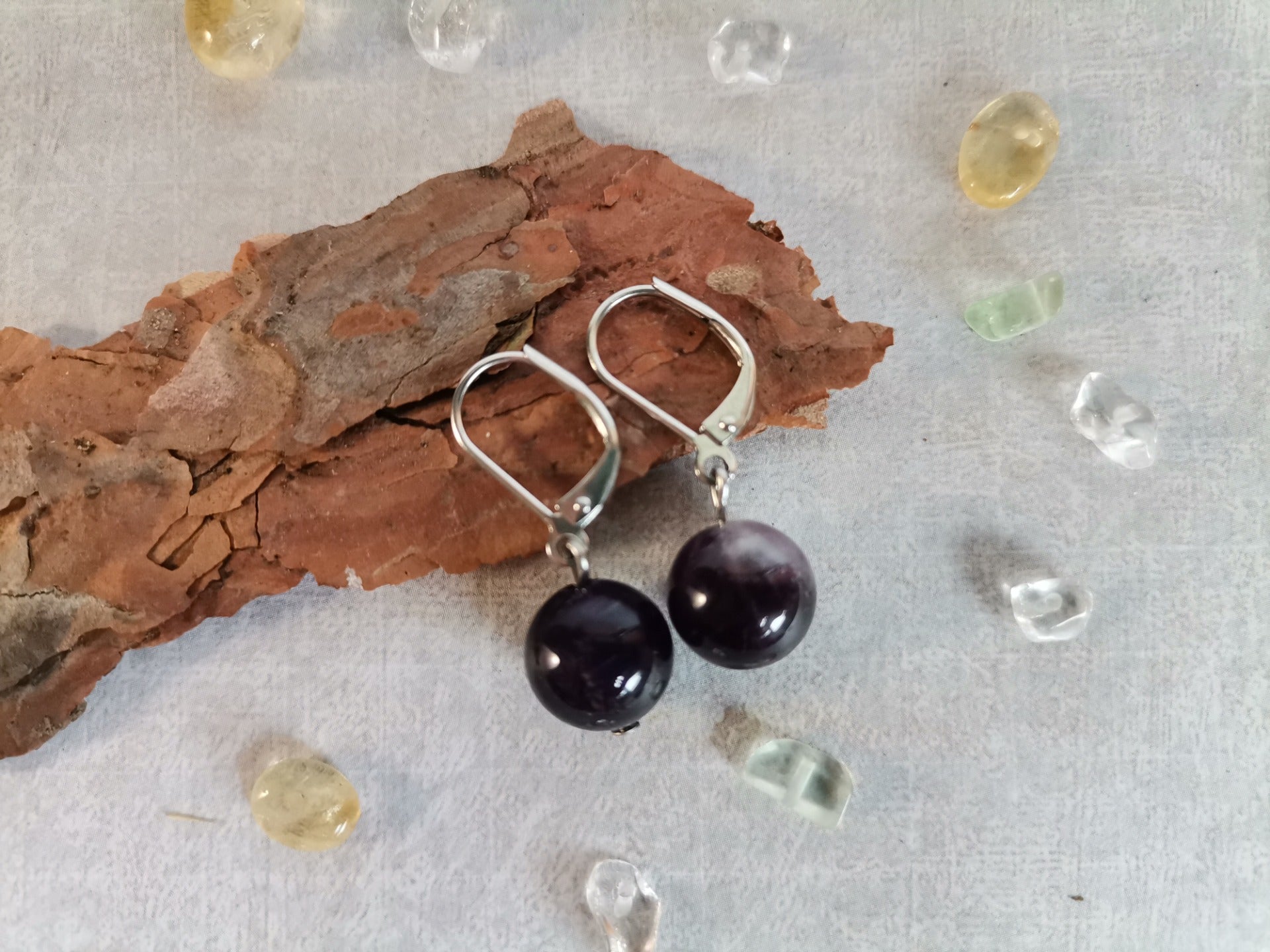 Ametyst 10mm Náušnice