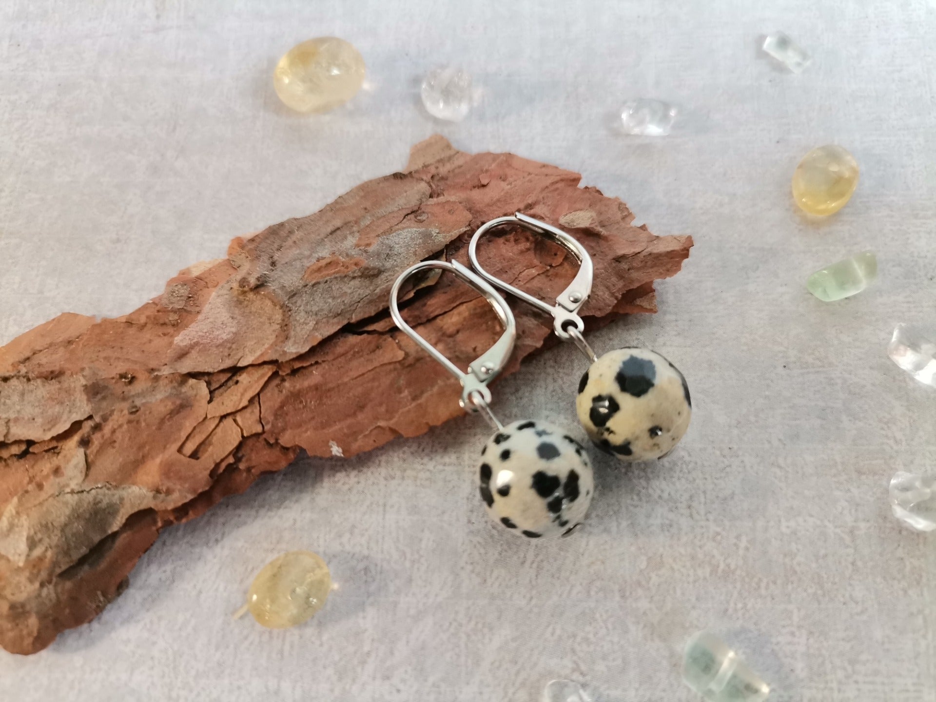 Jaspis dalmatin 10mm Náušnice