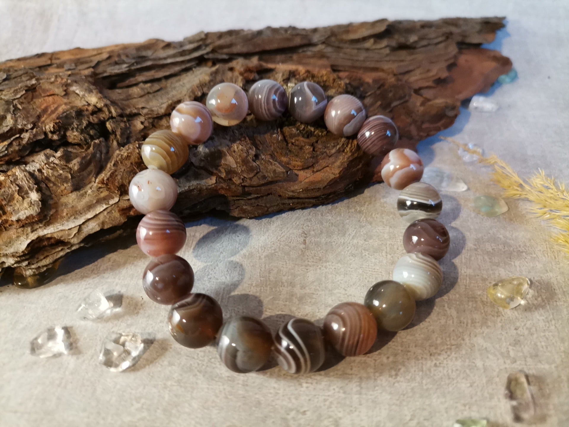 Achát Botswana Ø 10mm Náramek