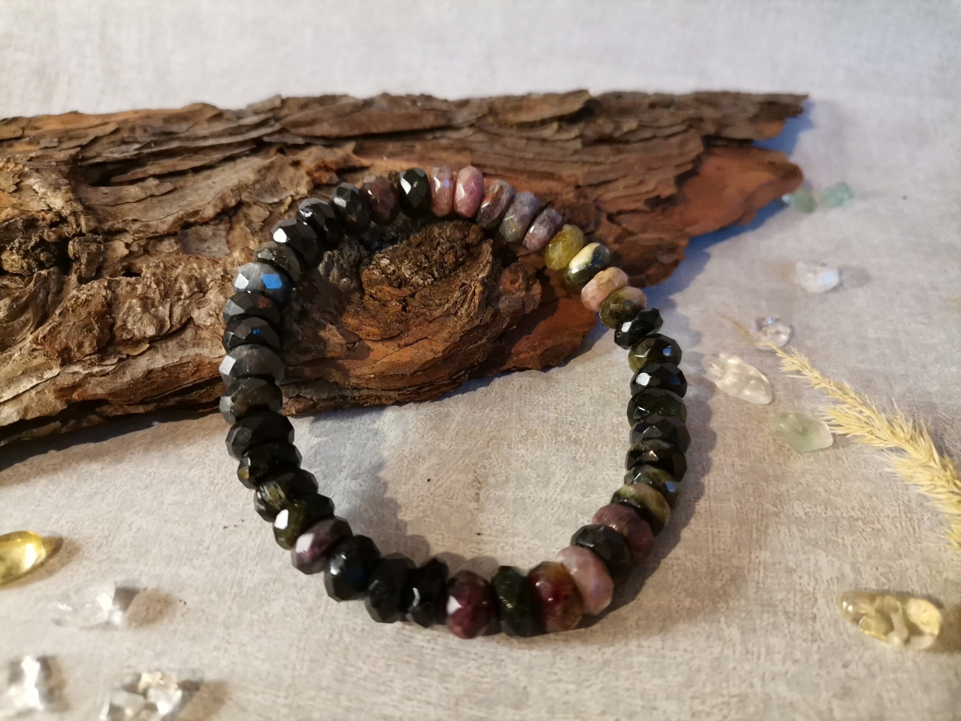 Turmalín meloun diskový náramek