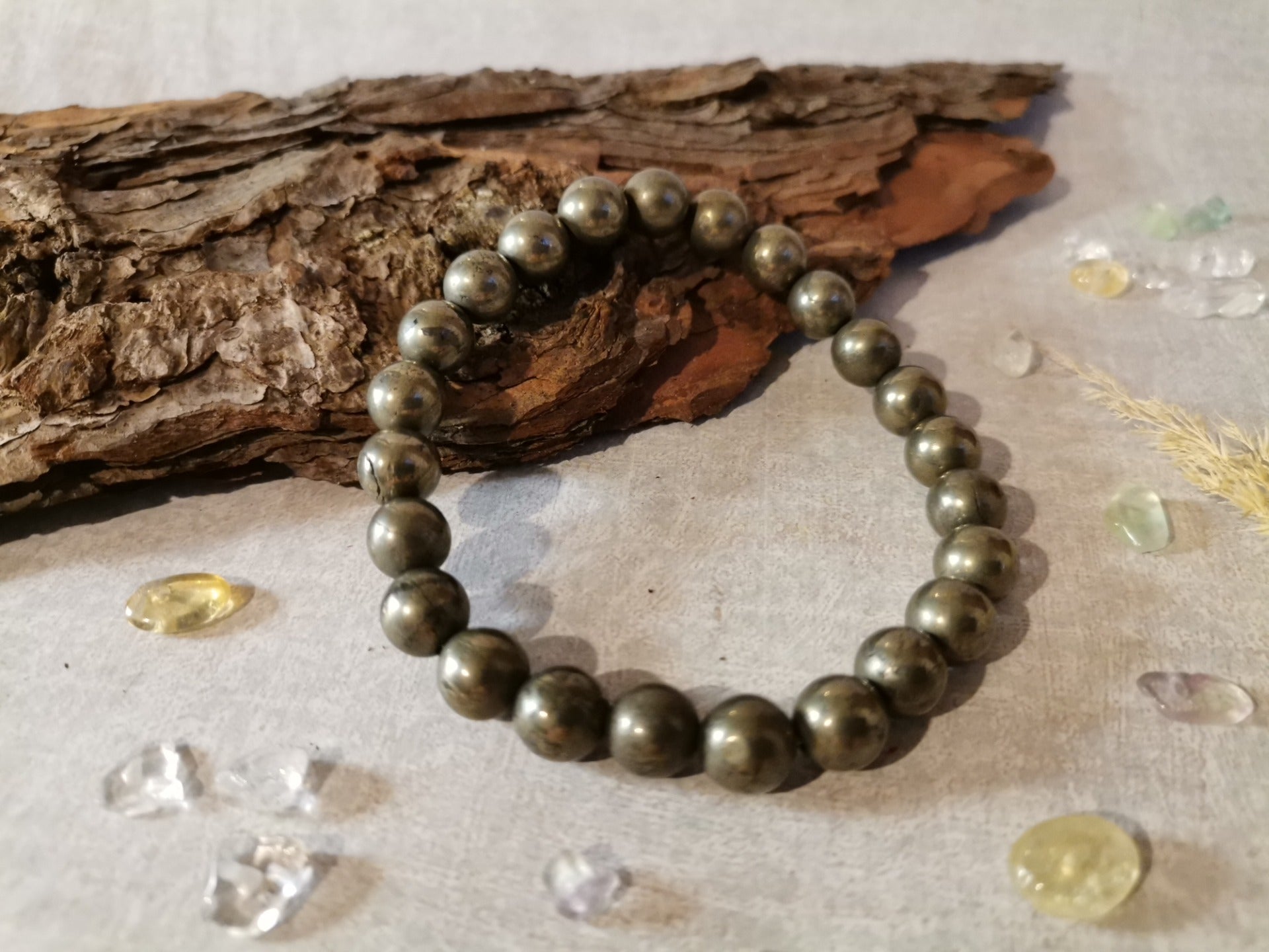 Náramek z pyritu Ø 8 mm