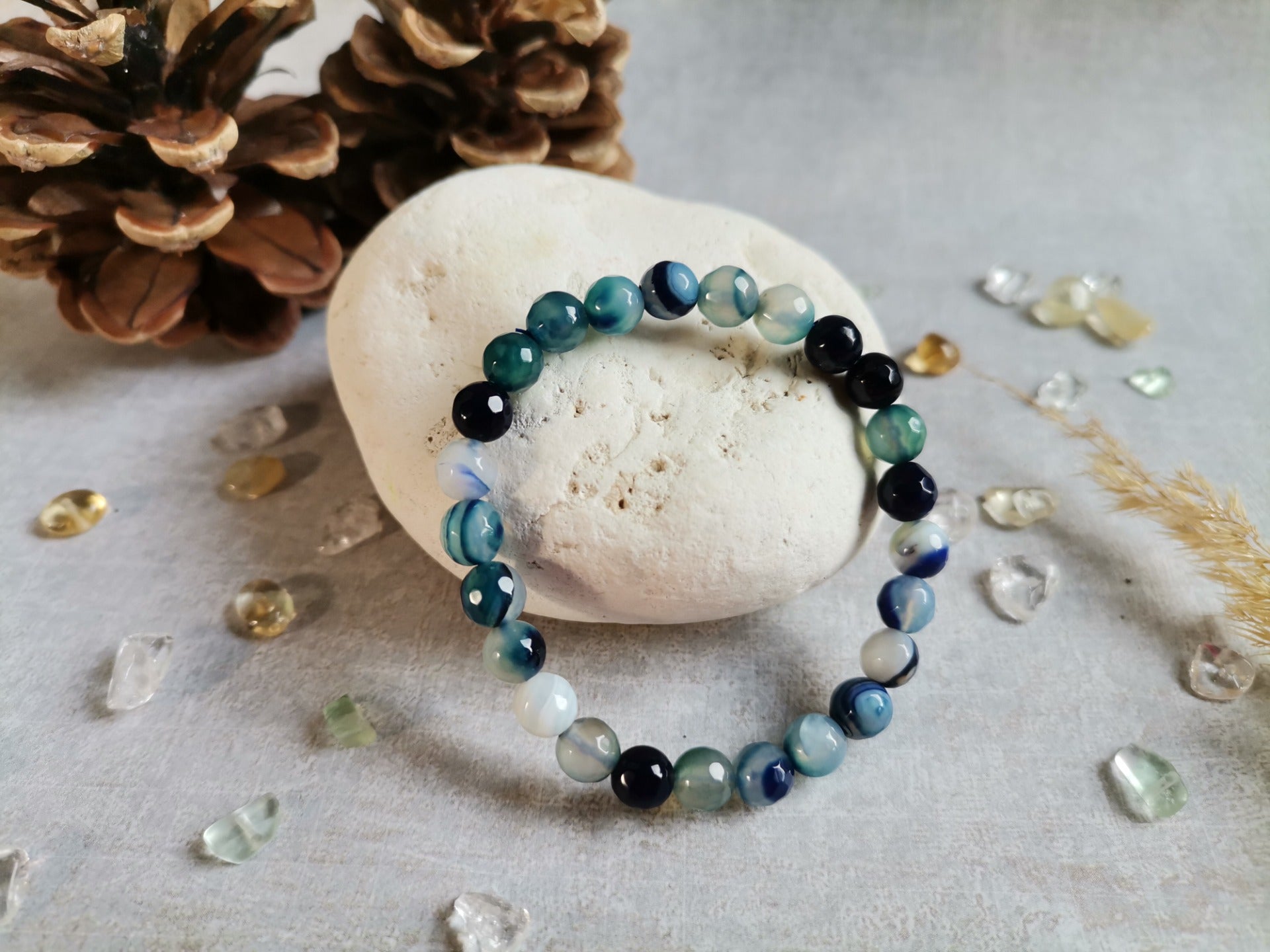 Achát broušený 6mm Dětský Náramek