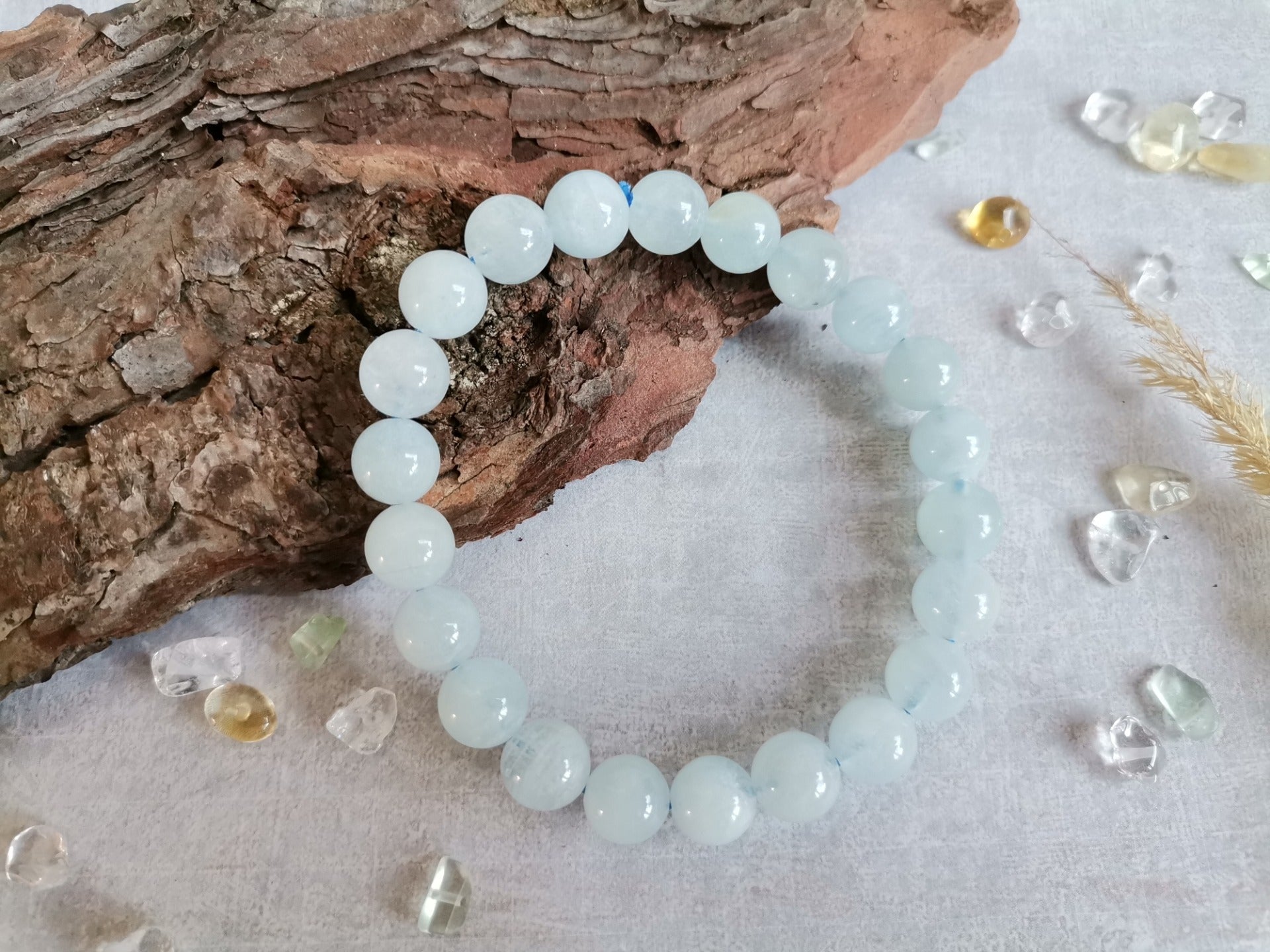 Akvamarínový náramek Ø 8 mm