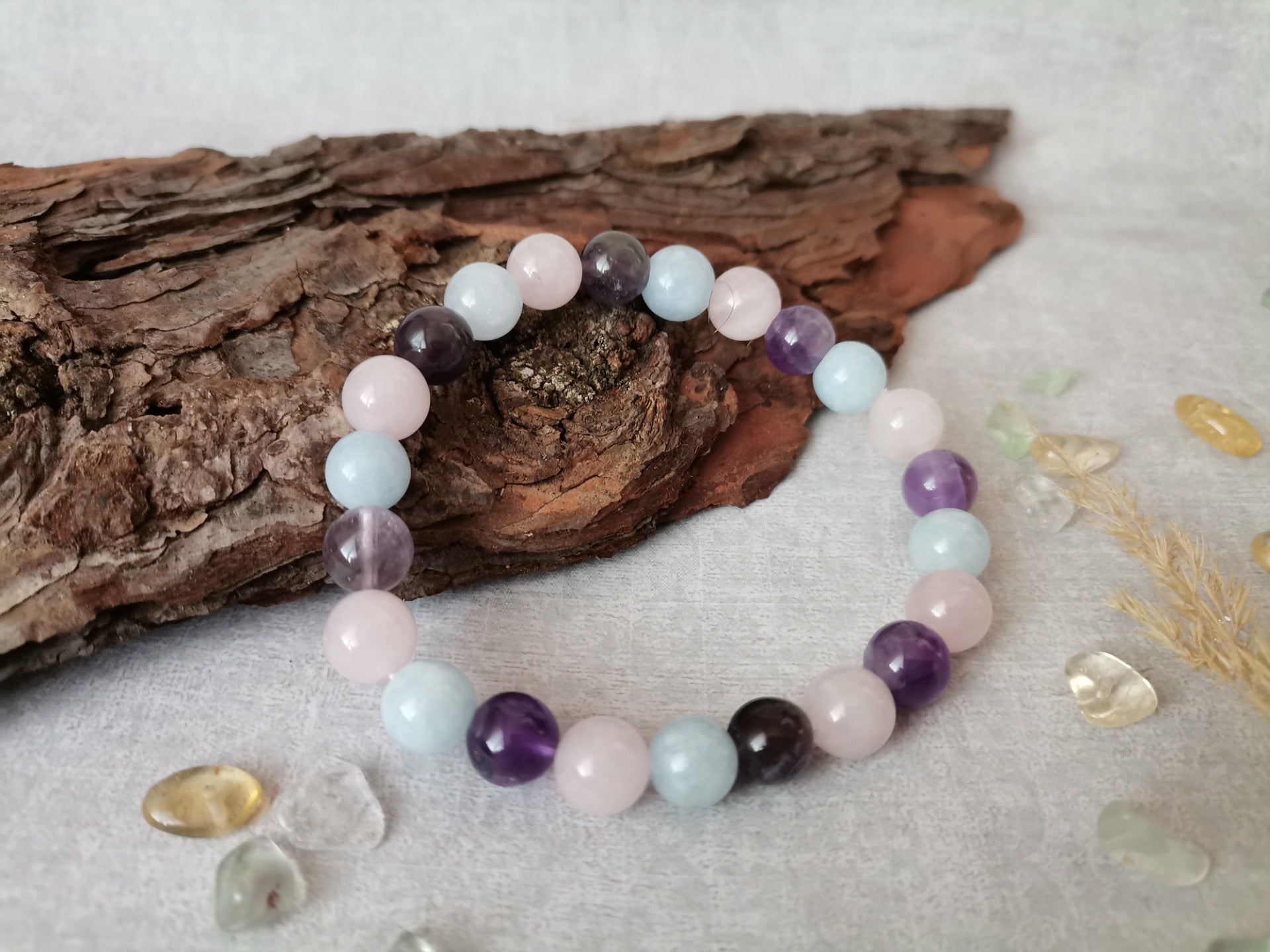 Akvamarín multi Ø 8mm Náramek