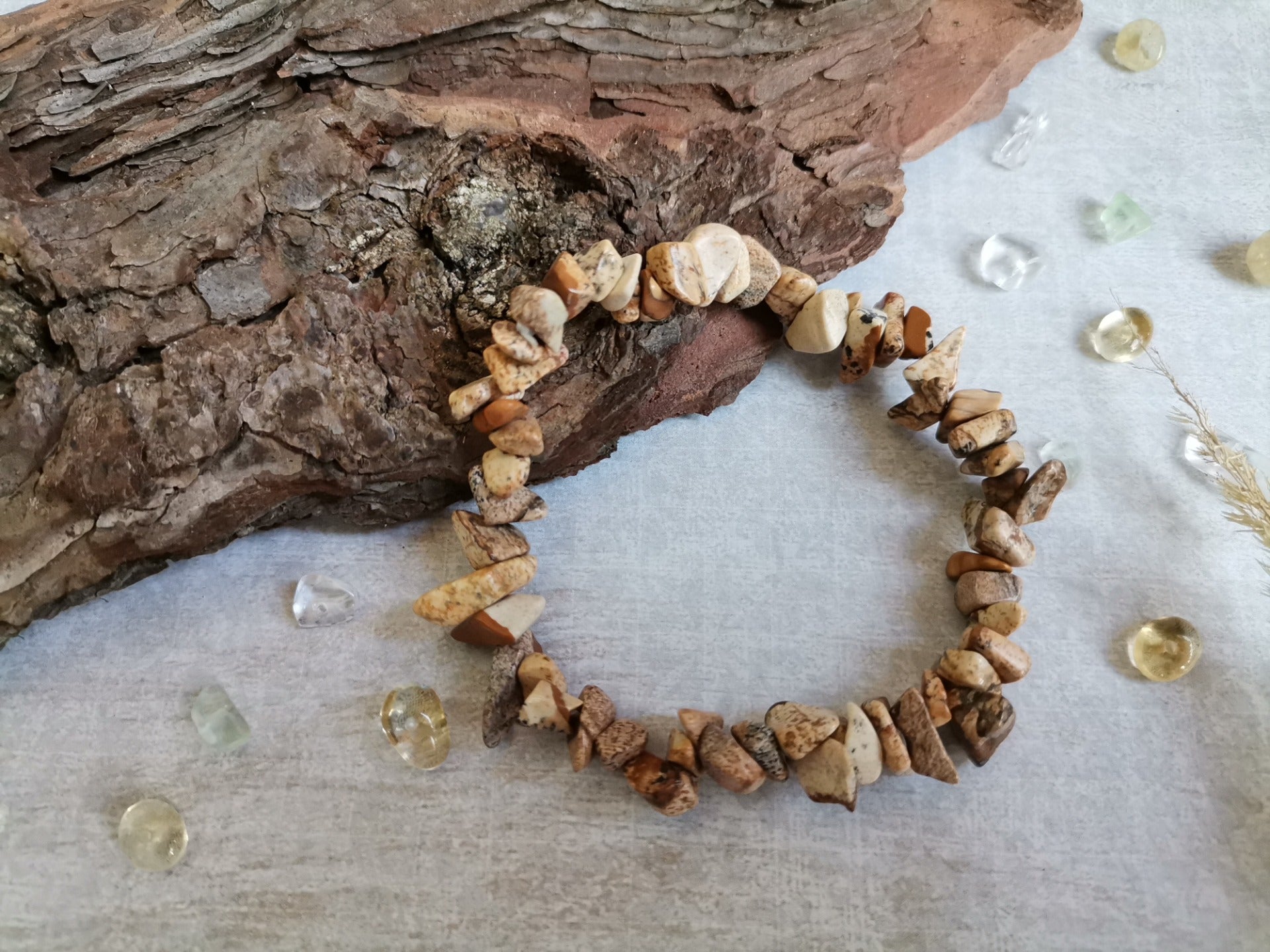 Obrázkový jaspis sekaný náramek