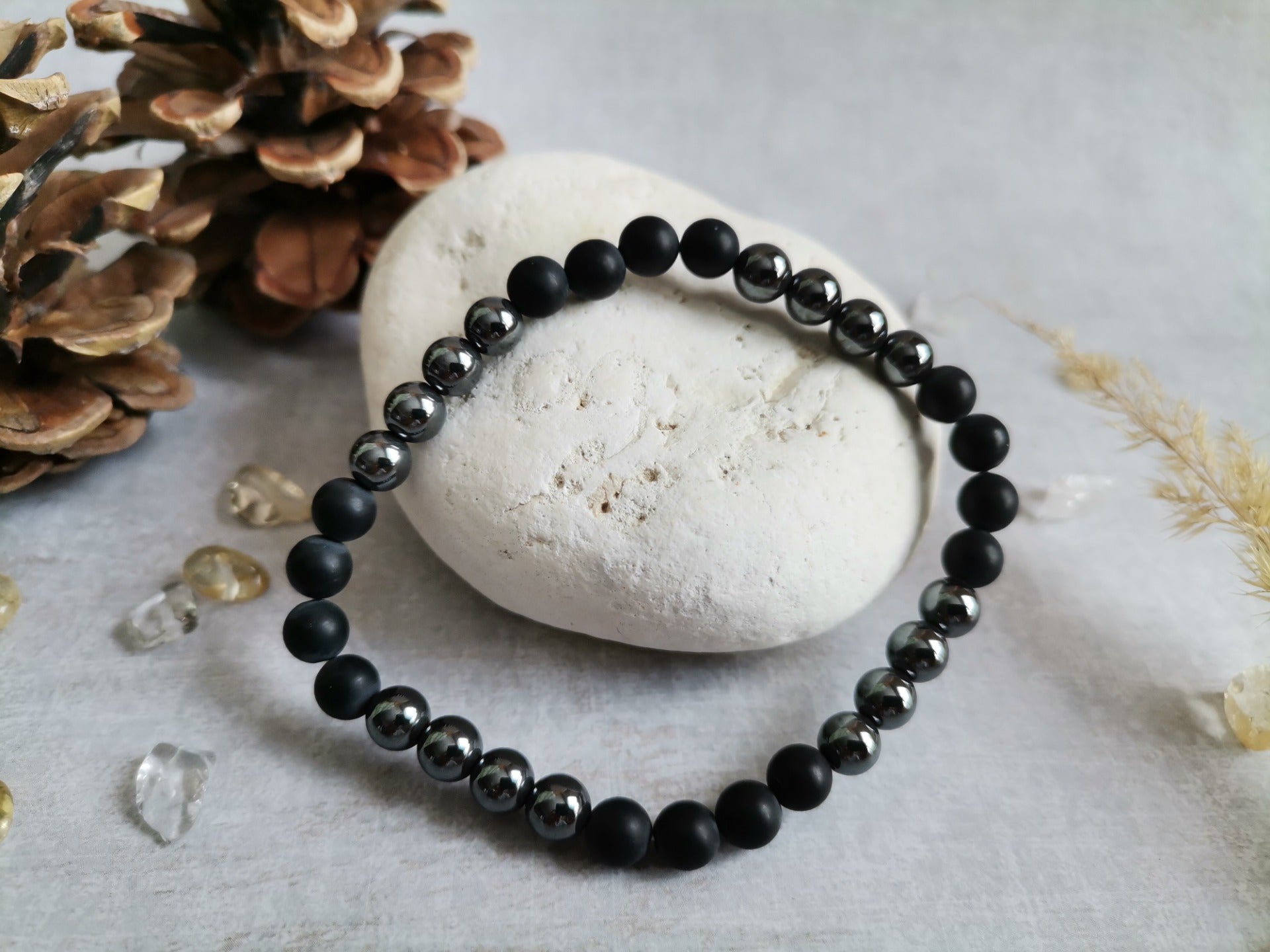 Pánský Náramek Ø 6 mm Onyx, hemaitt