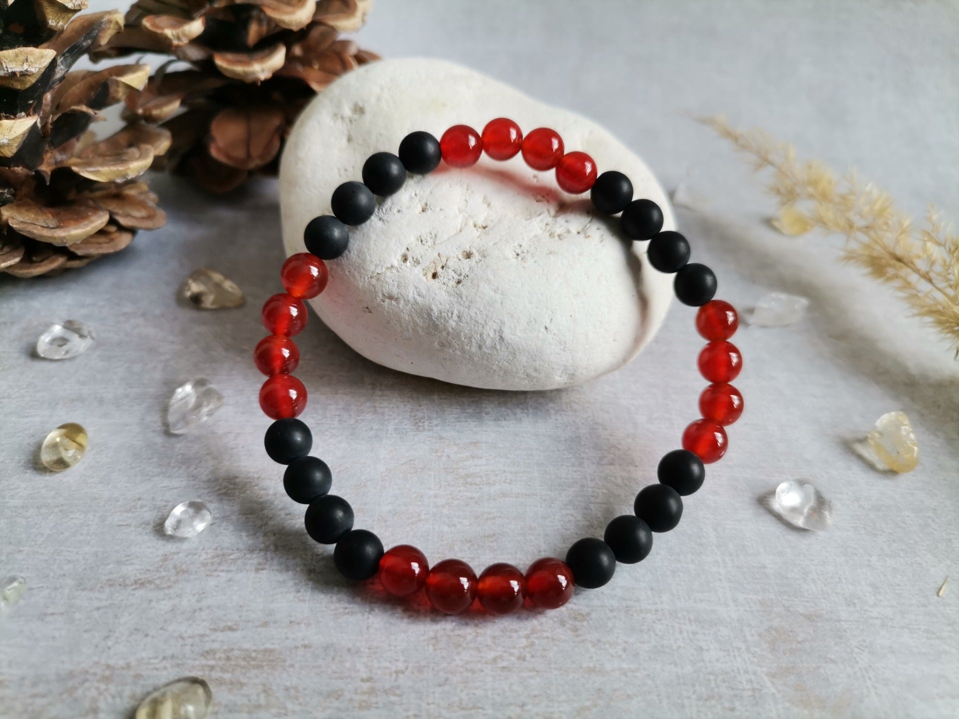 Pánský Náramek Ø 6 mm Onyx, karneol