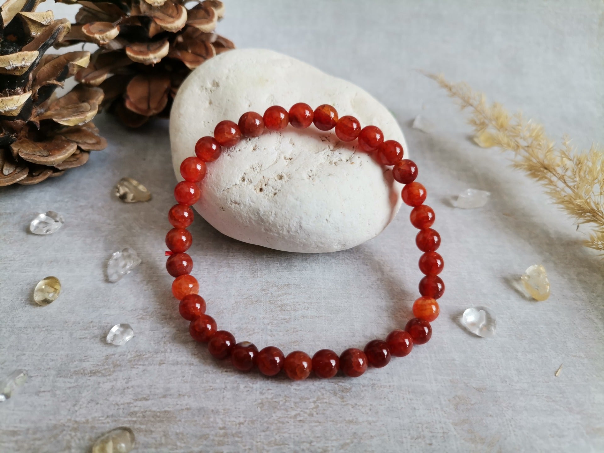 Pánský Náramek Ø 6 mm Karneol