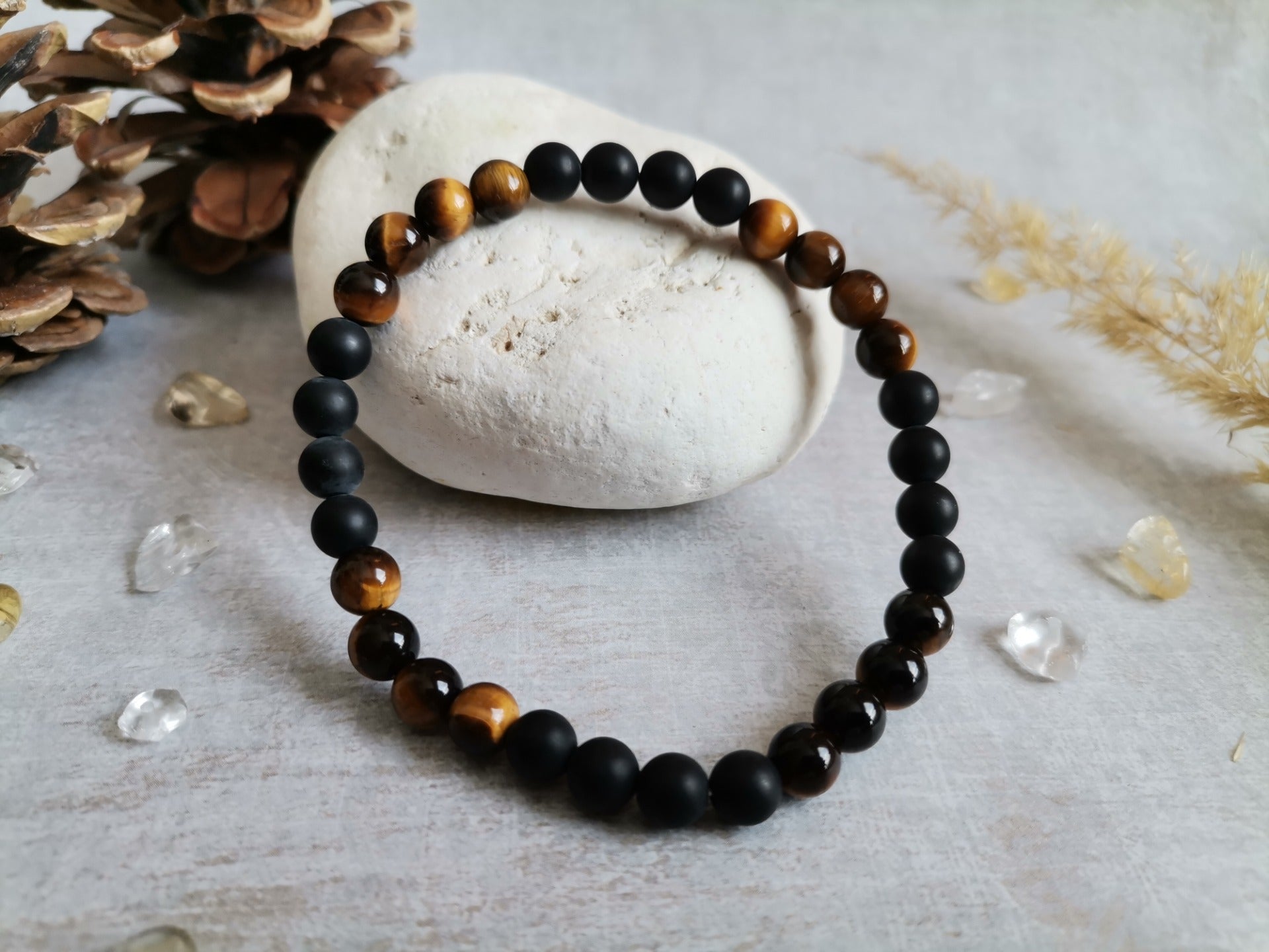 Pánský Náramek Ø 6 mm Onyx, tygří oko