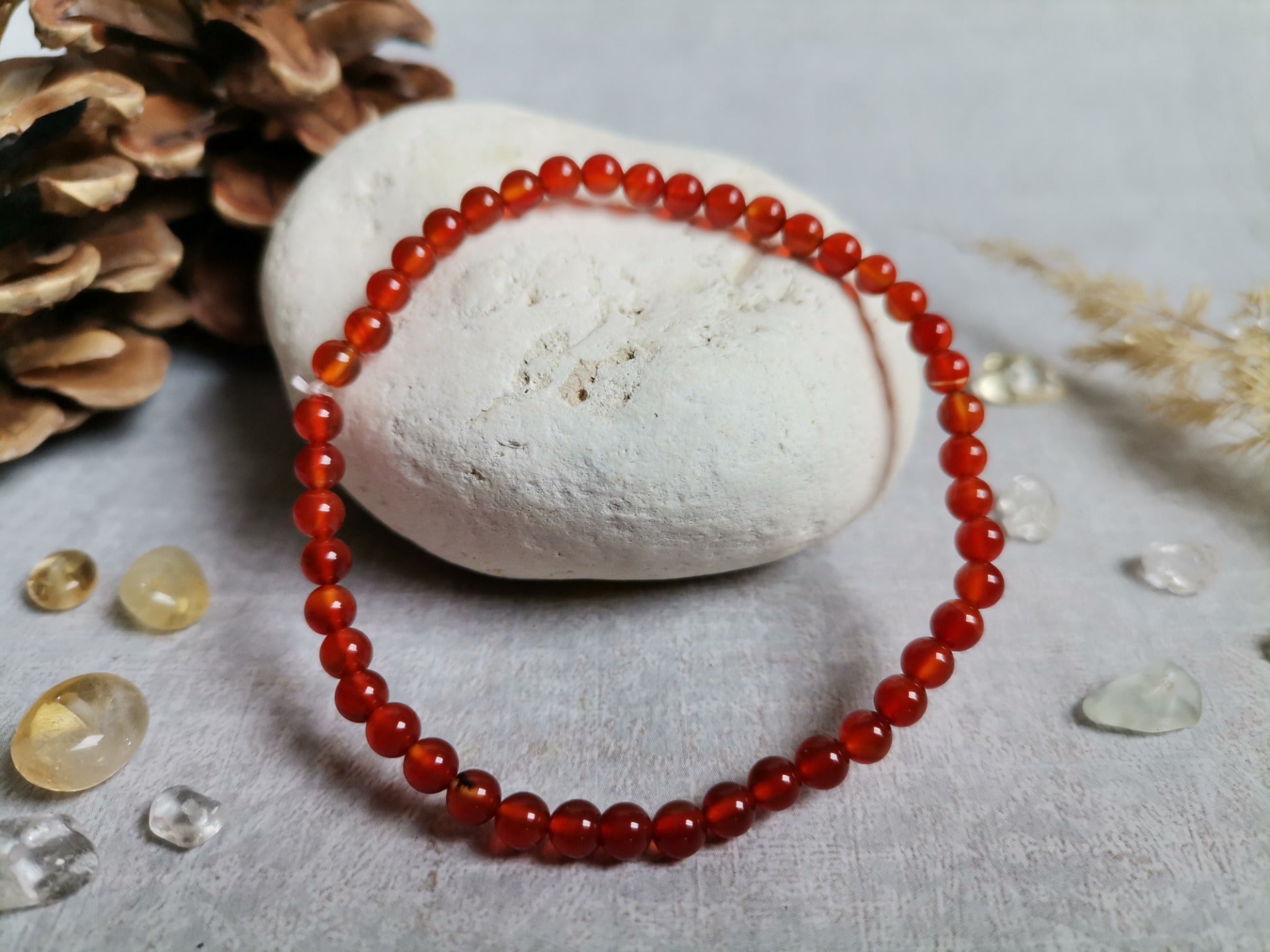 Carnelian Ø 4 mm Bracelet