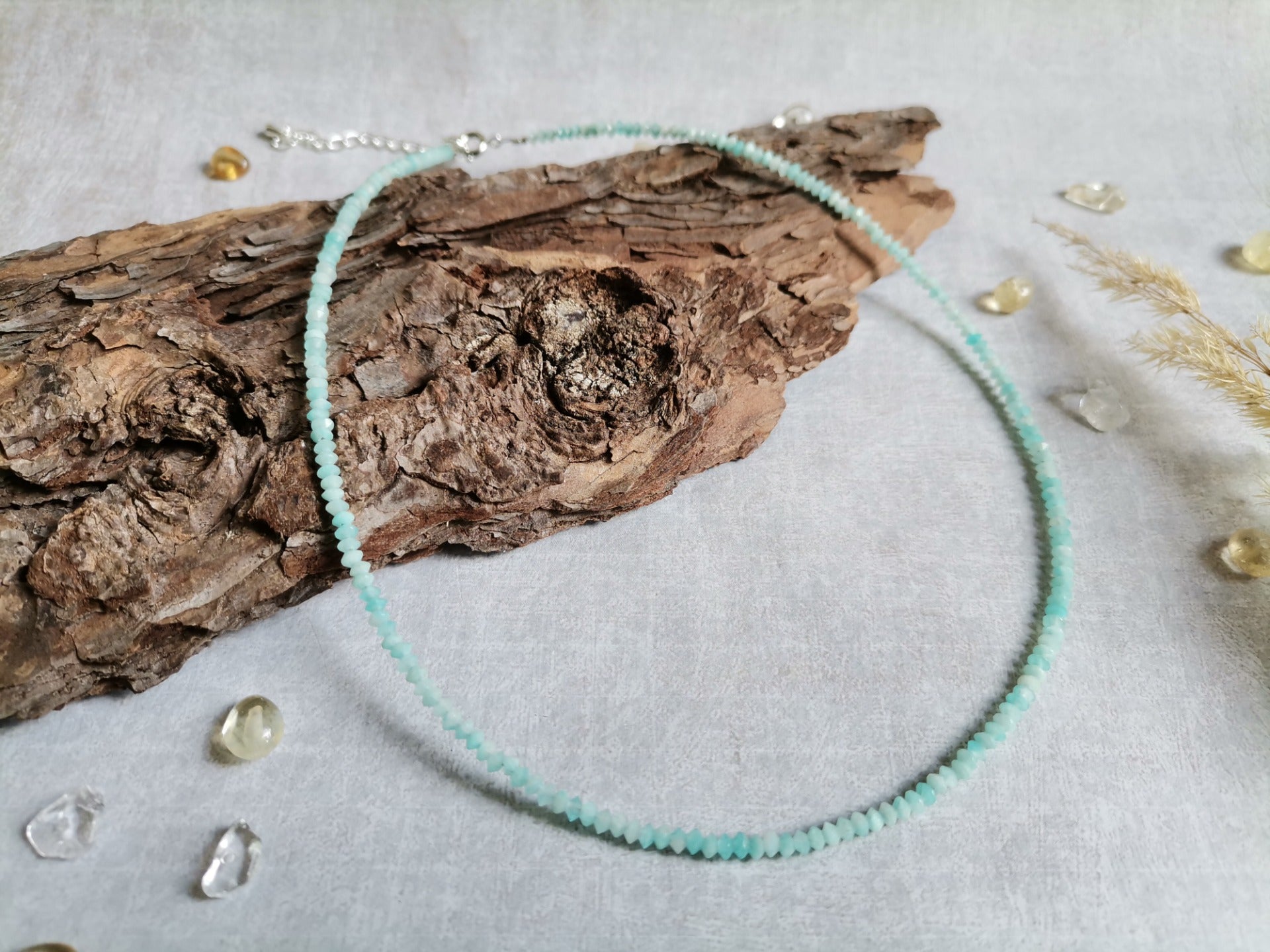 Amazonit náhrdelník disk