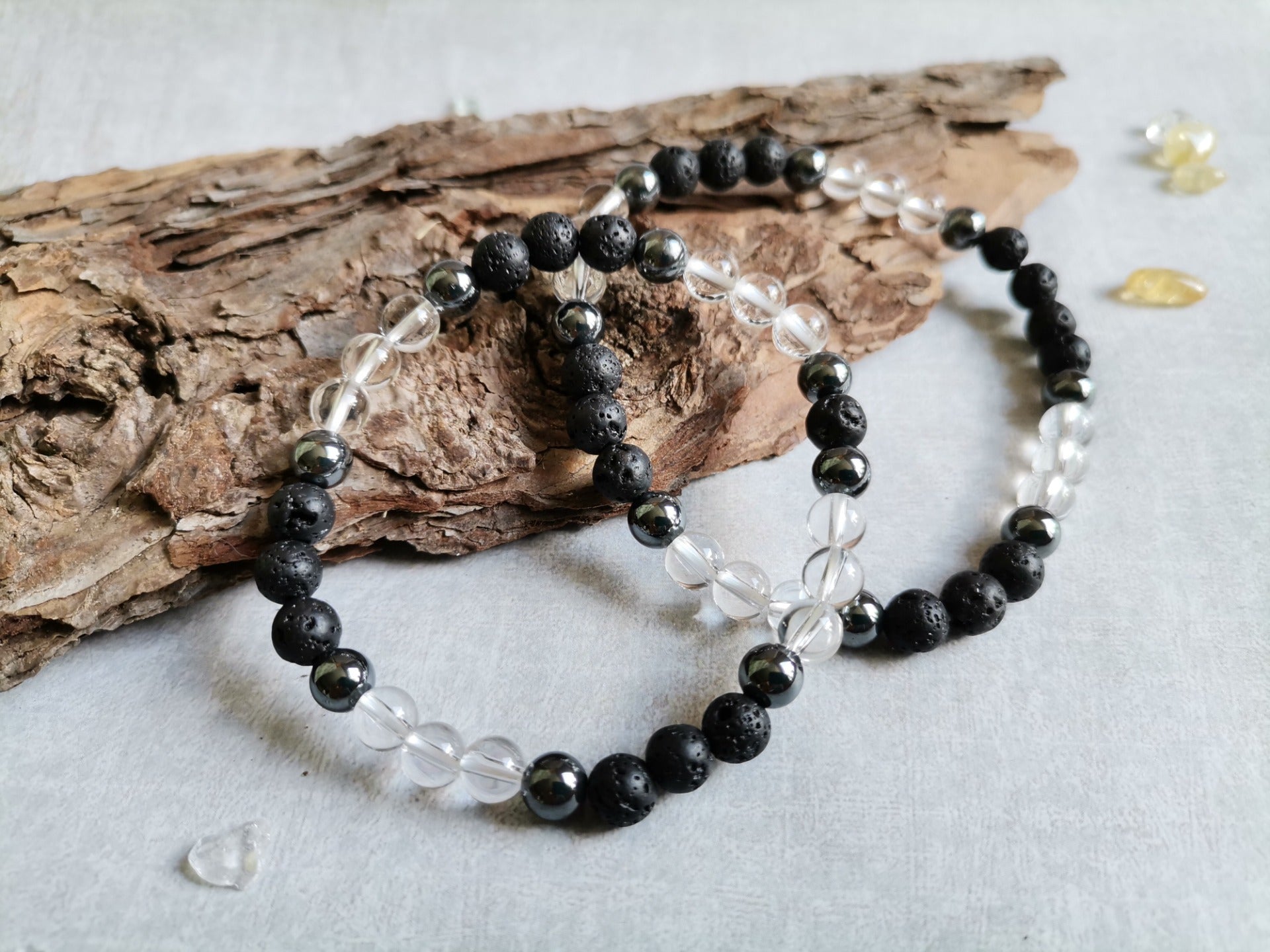 Náramky ONA & ON Láva, křišťál, hematit Ø 6mm