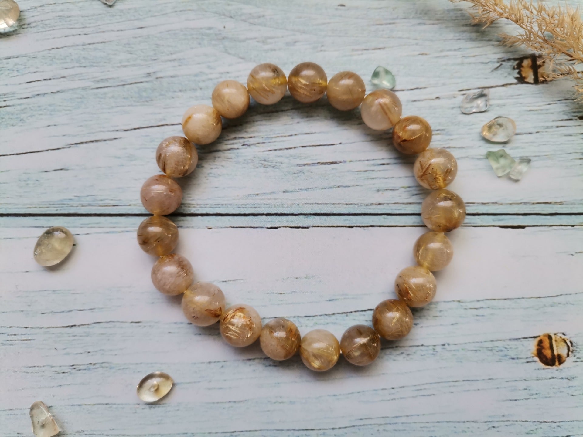 Náramek z rutilového křemene Ø 9 mm