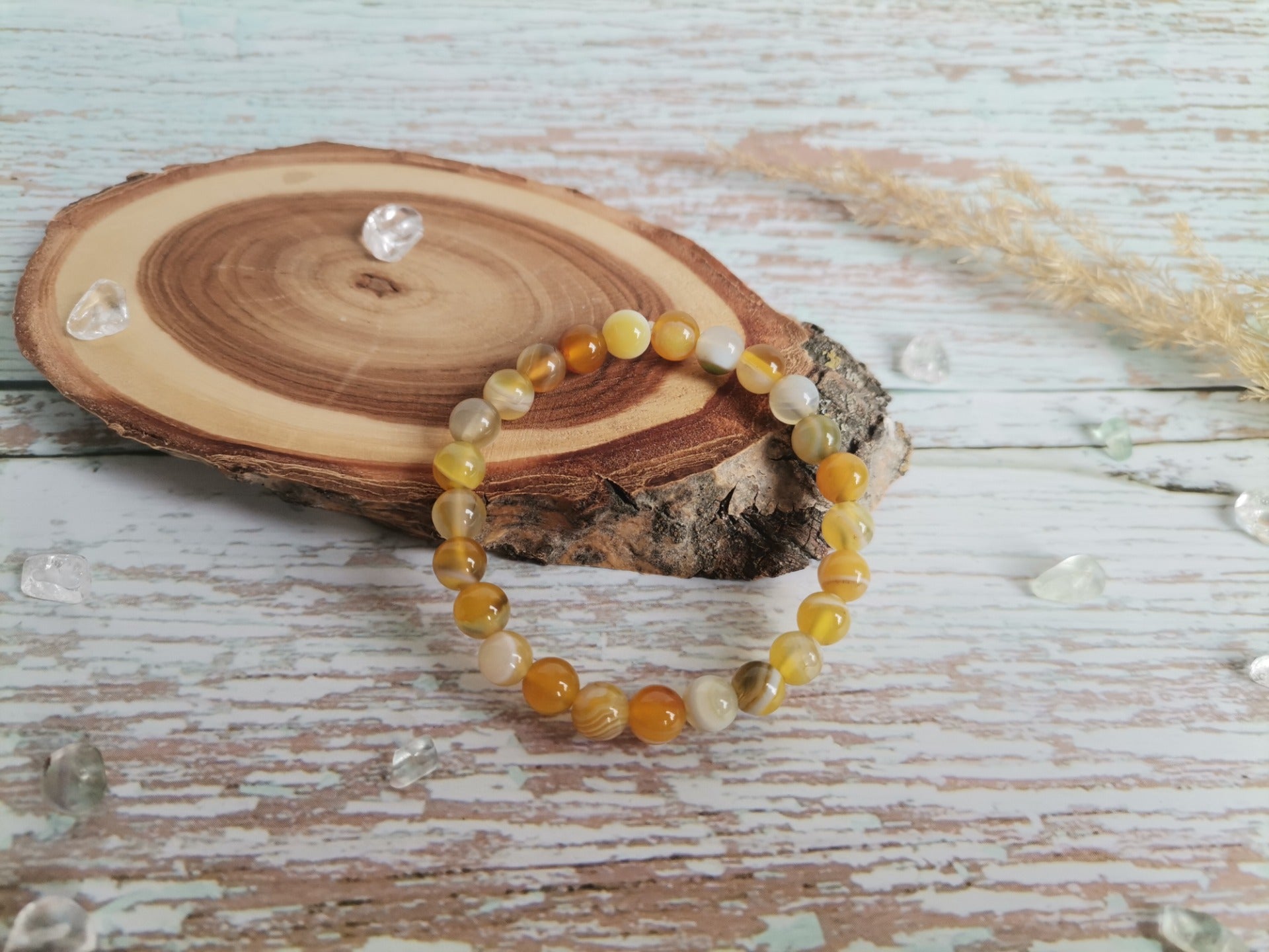 Achát žlutý Ø 6mm Dětský Náramek