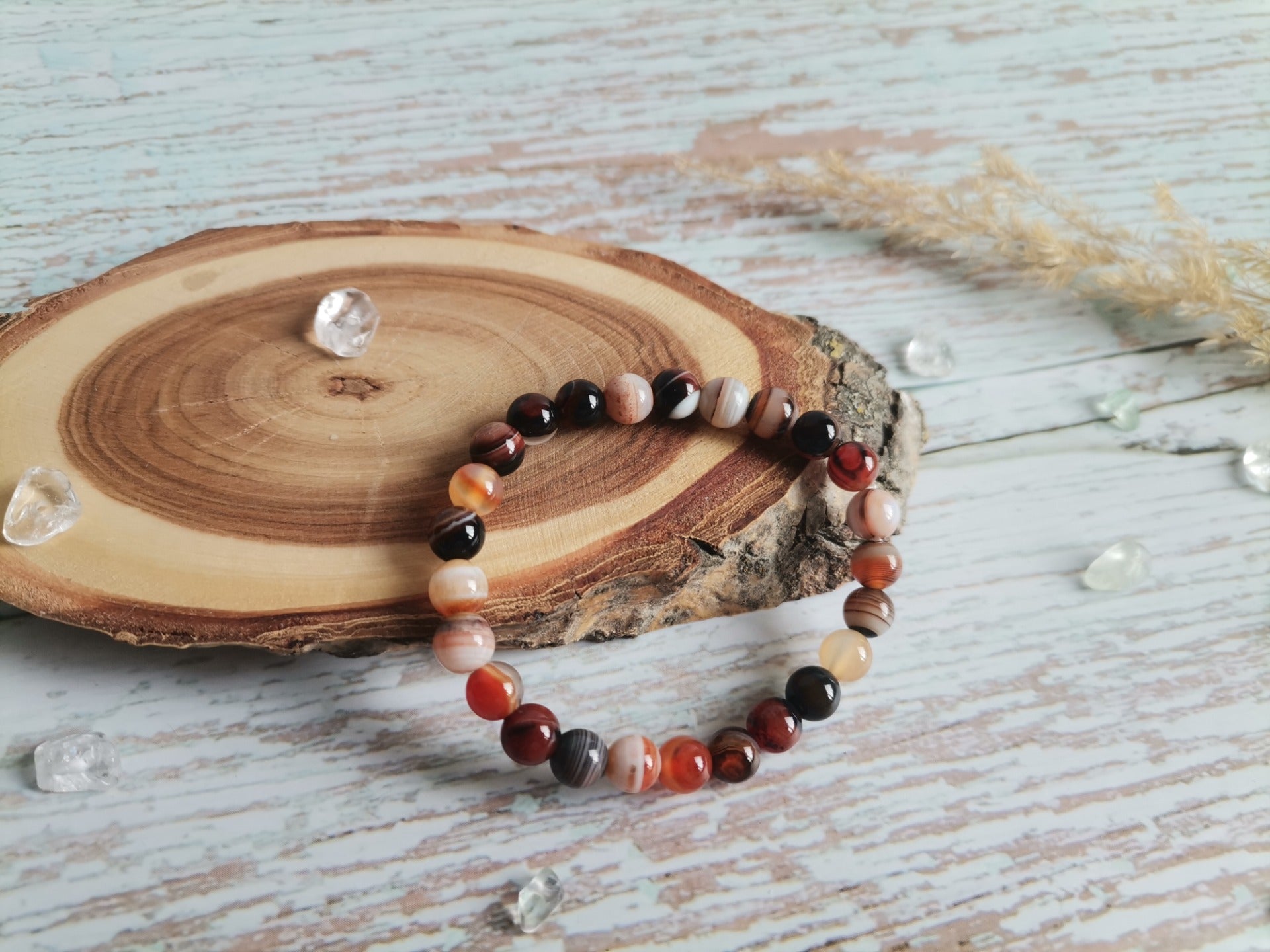 Achát hnědý Ø 6mm Dětský Náramek