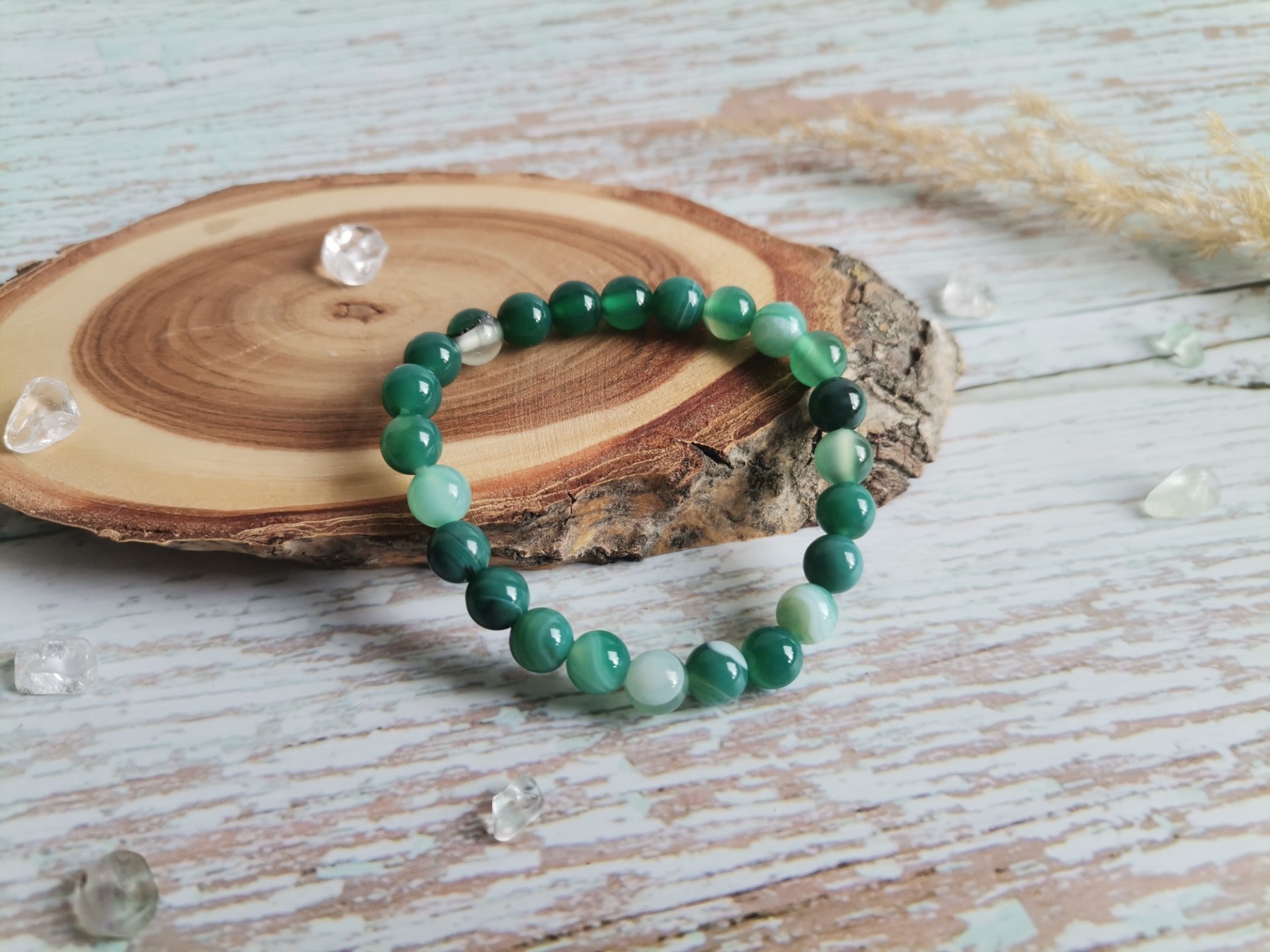 Achát zelený Ø 6mm Dětský Náramek