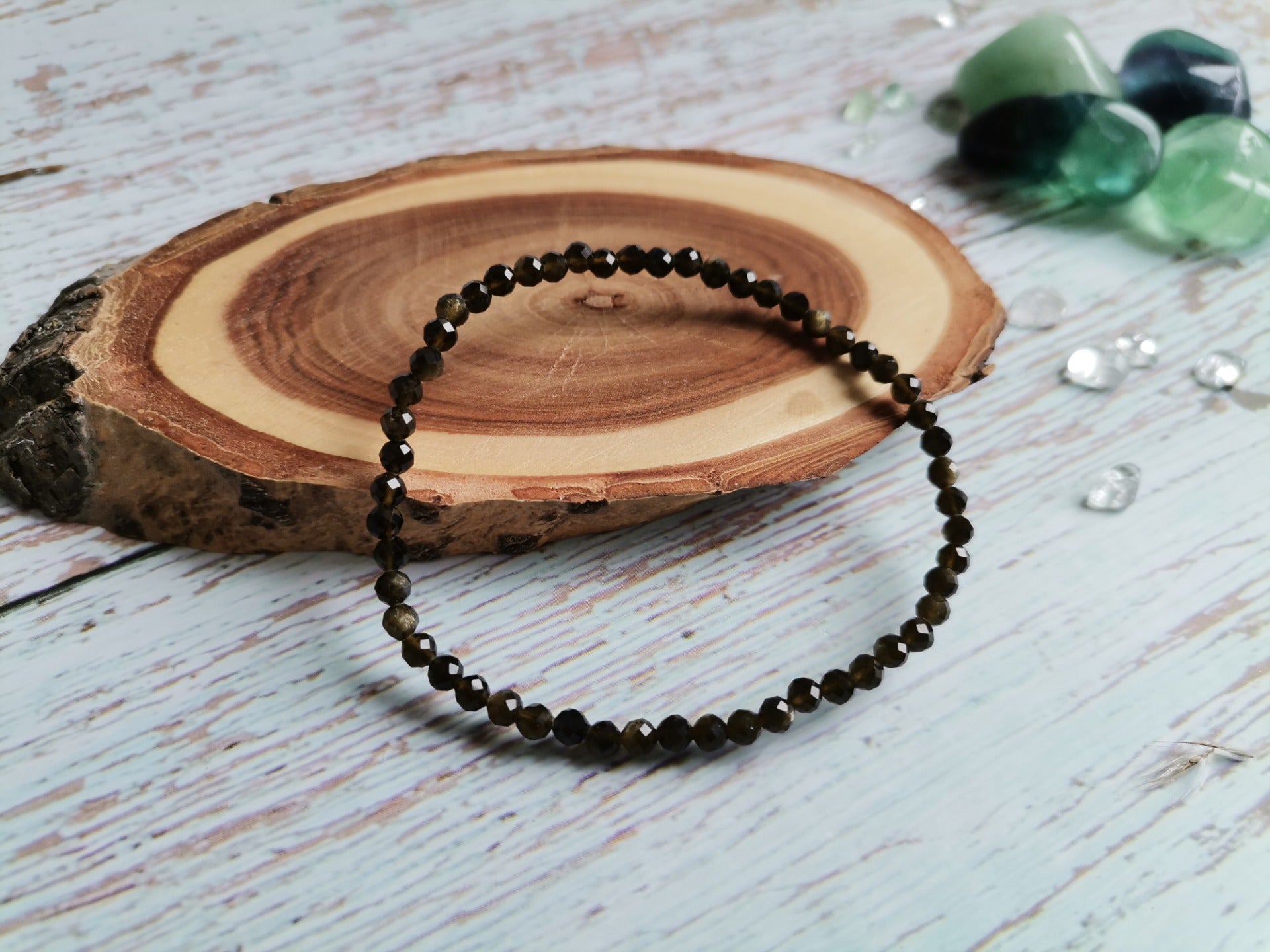 Faceted Golden Obsidian Bracelet Ø 4 mm