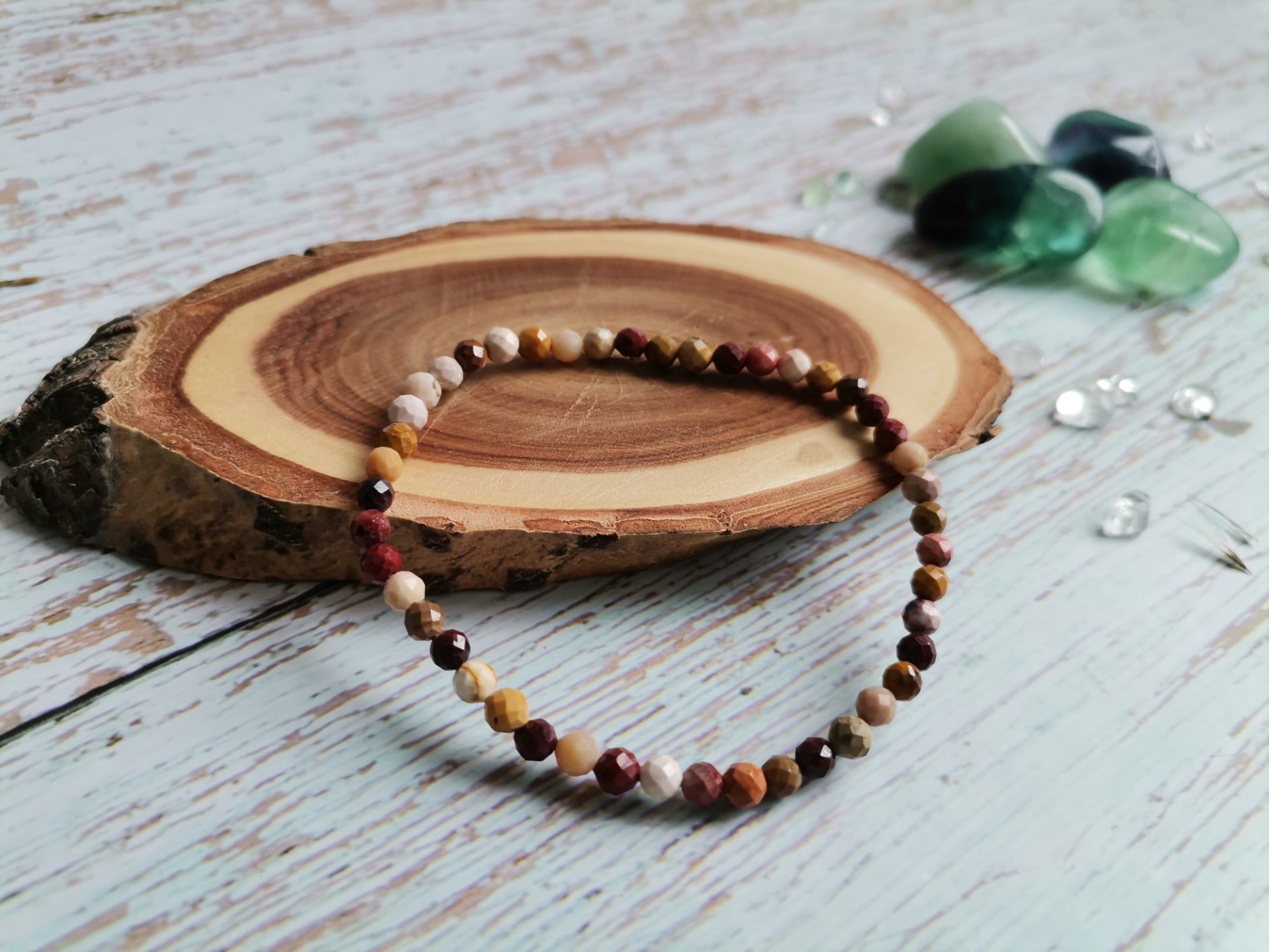 Faceted Mookaite Bracelet Ø 4 mm