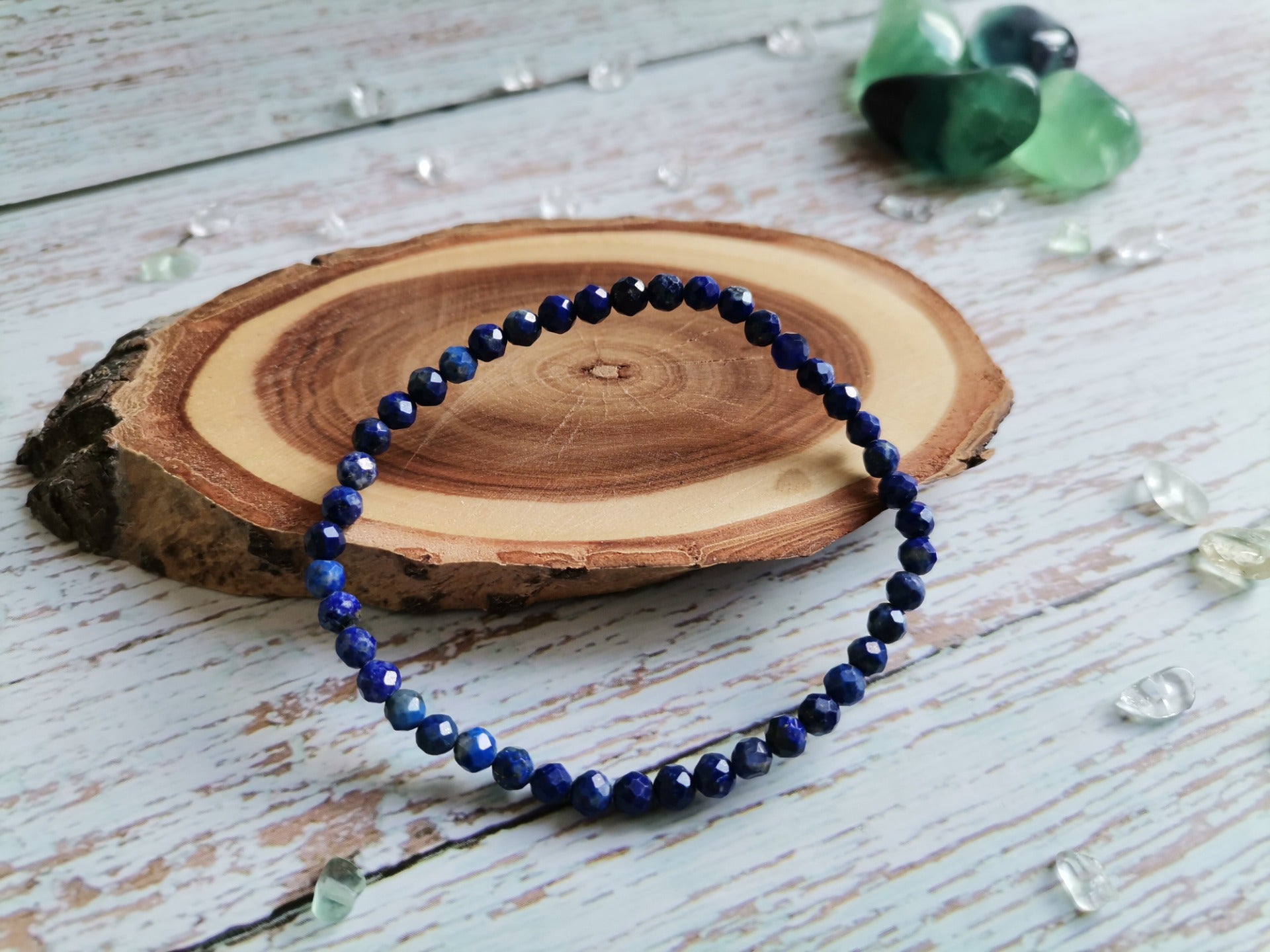 Faceted Lapis Lazuli Bracelet Ø 4 mm