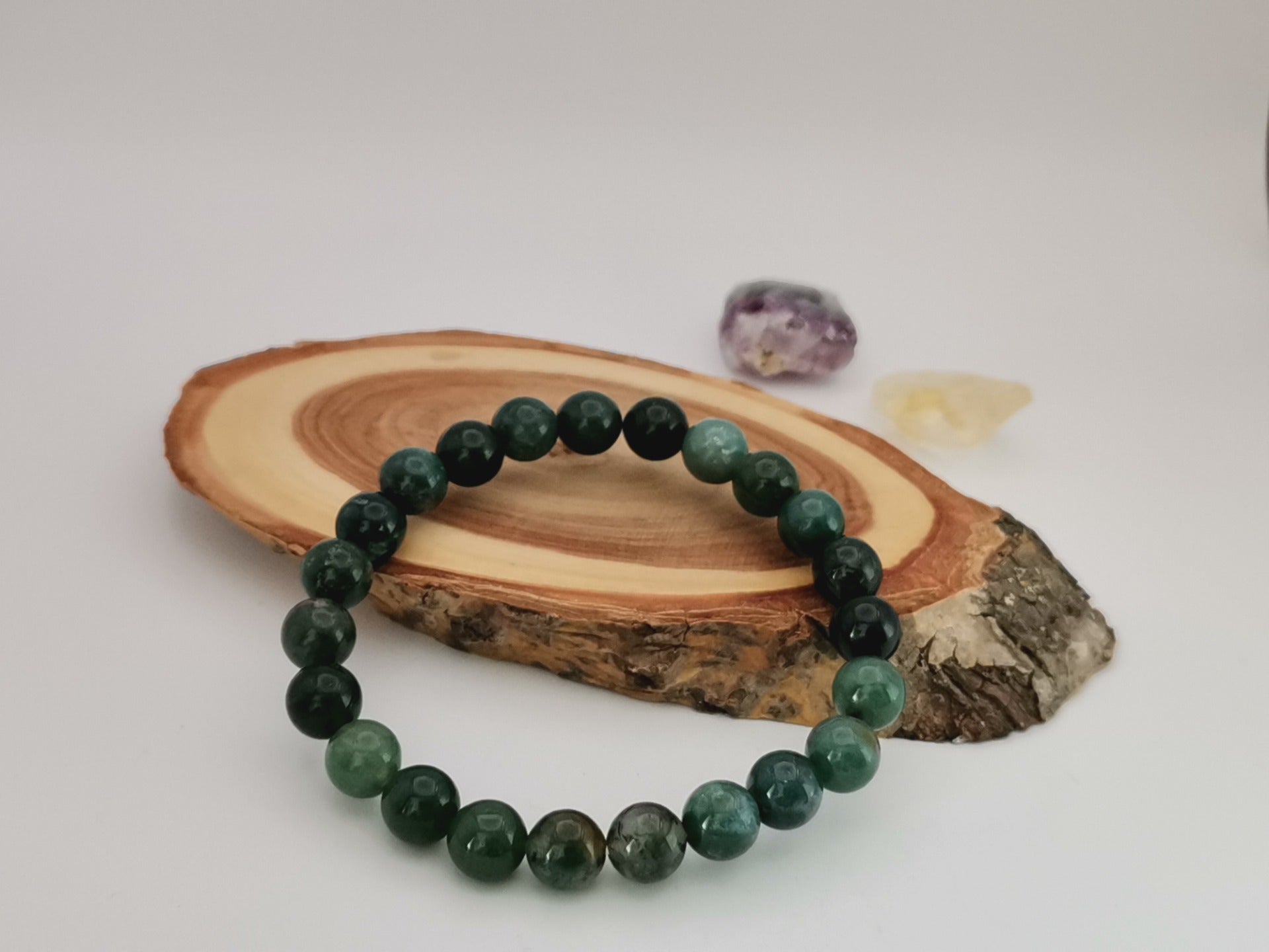 Náramek mechový achát Ø 8 mm