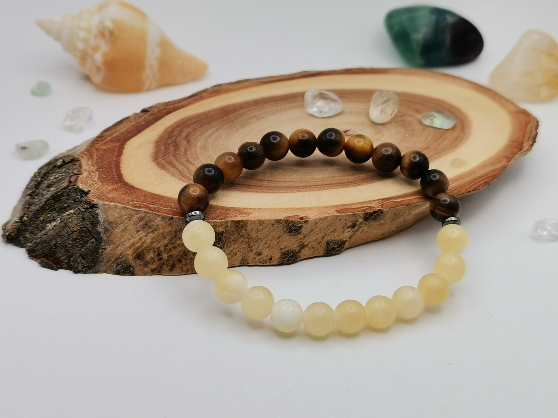 Tiger’s Eye, Calcite & Hematite Kids Bracelet Ø 6 mm