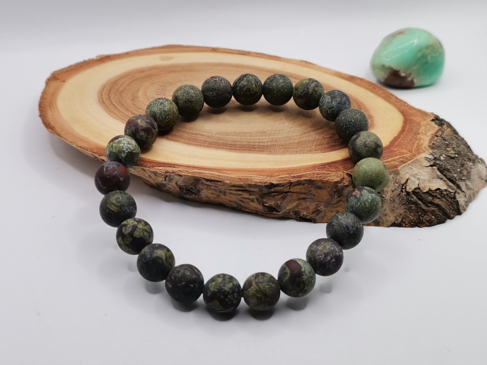 Matný náramek z jaspisu epidot Ø 8 mm