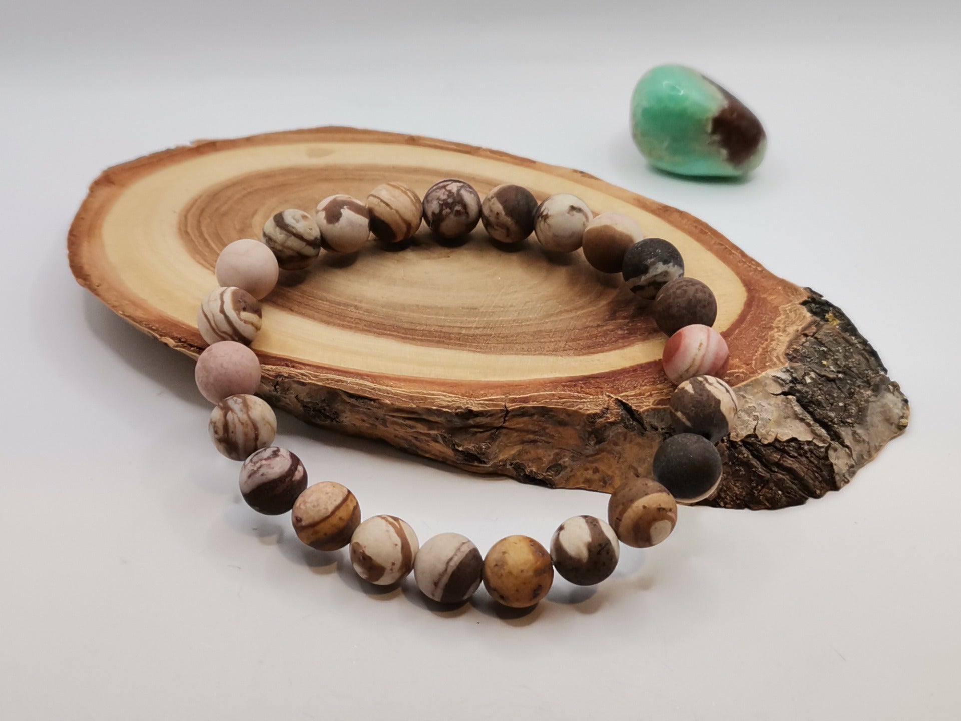 Matný náramek z jaspisu cappuccino Ø 8 mm