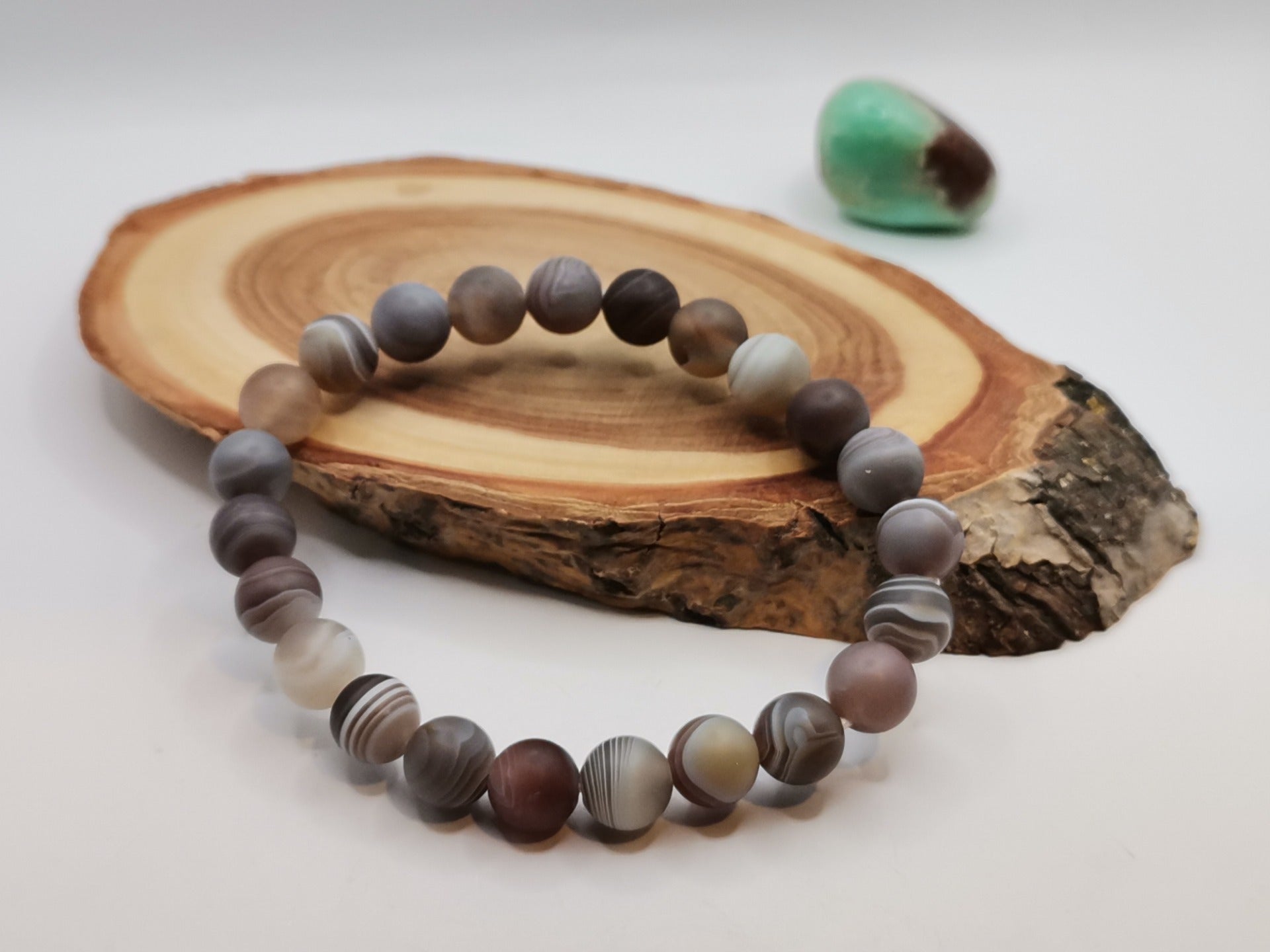 Náramek z matného achátu Botswana Ø 8 mm