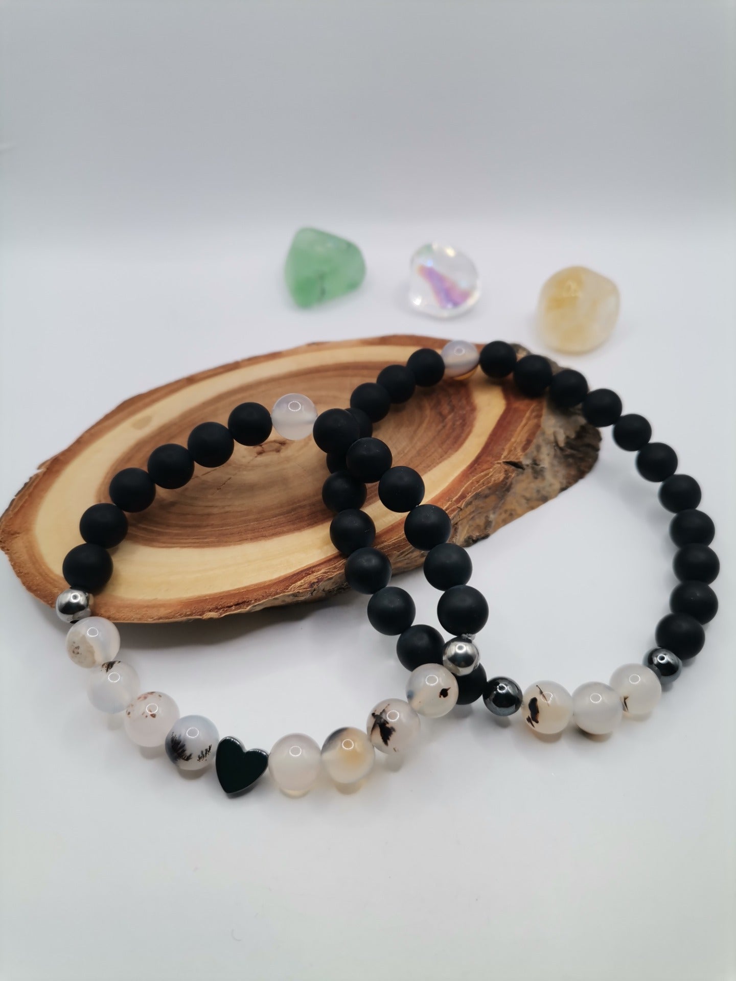 Náramky ONA & ON Láva, achát, hematit Ø 8mm