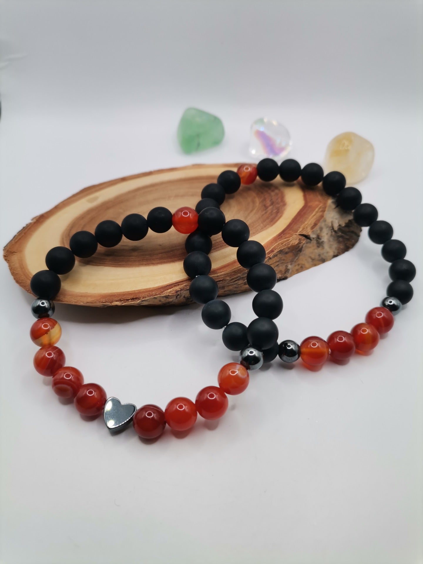 Náramky ONA & ON Láva, karneol, hematit Ø 8mm