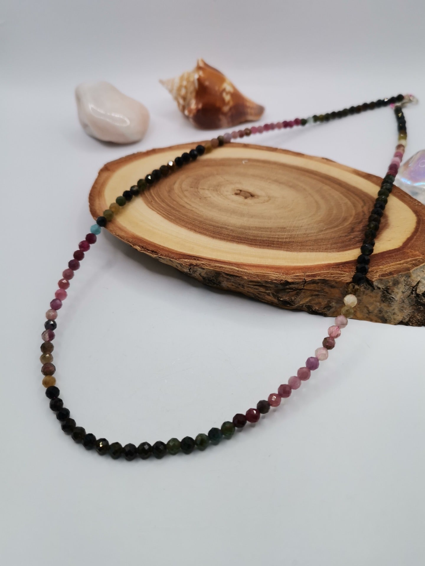 Náhrdelník s fazetovaným turmalínem meloun Ø 4 mm