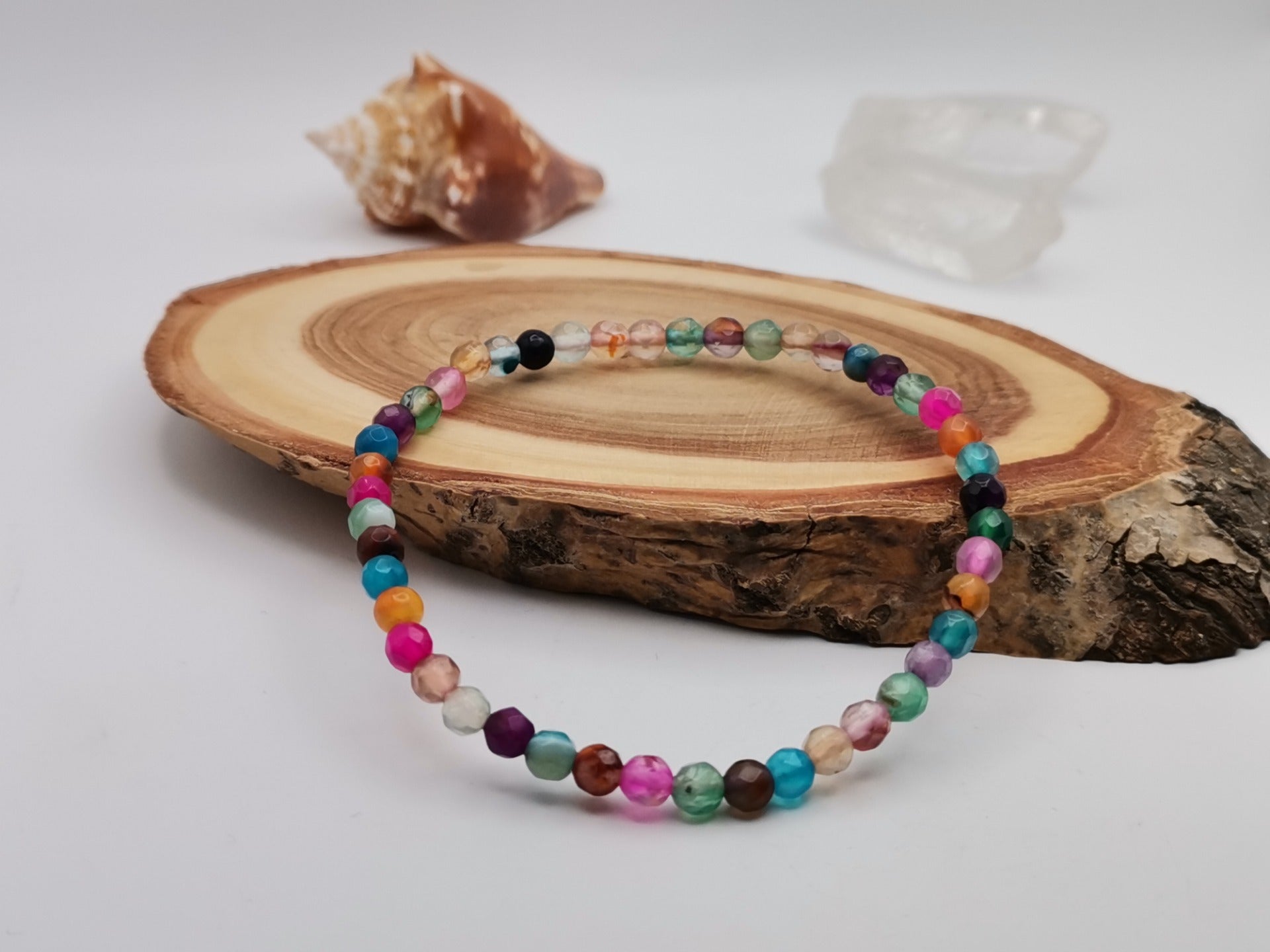 Mix Agate Faceted Ø 4mm Bracelet