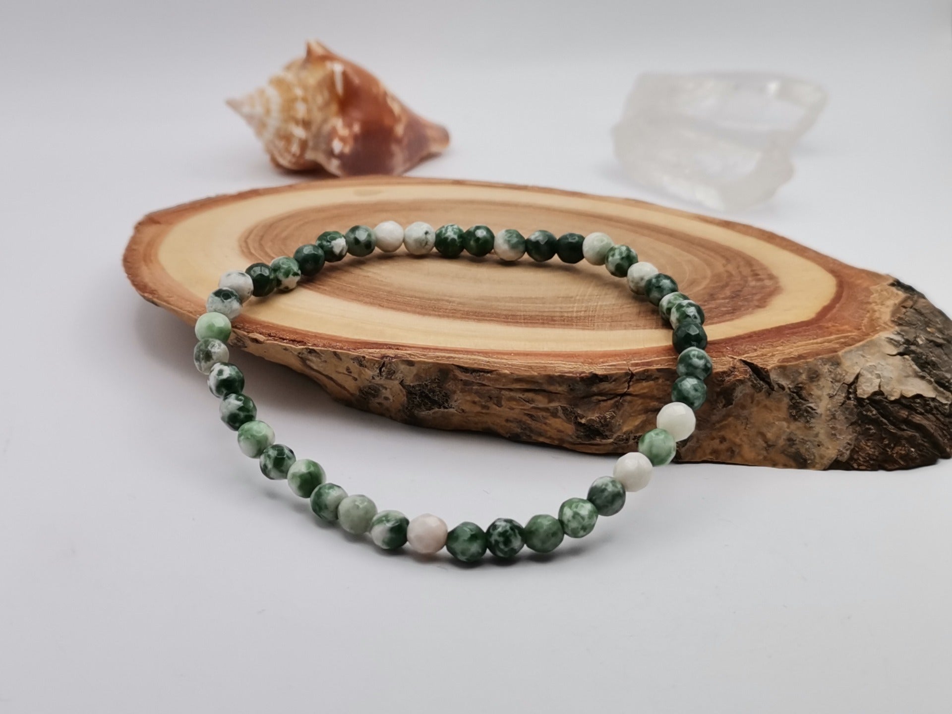 Tree Agate Faceted Ø 4mm Bracelet