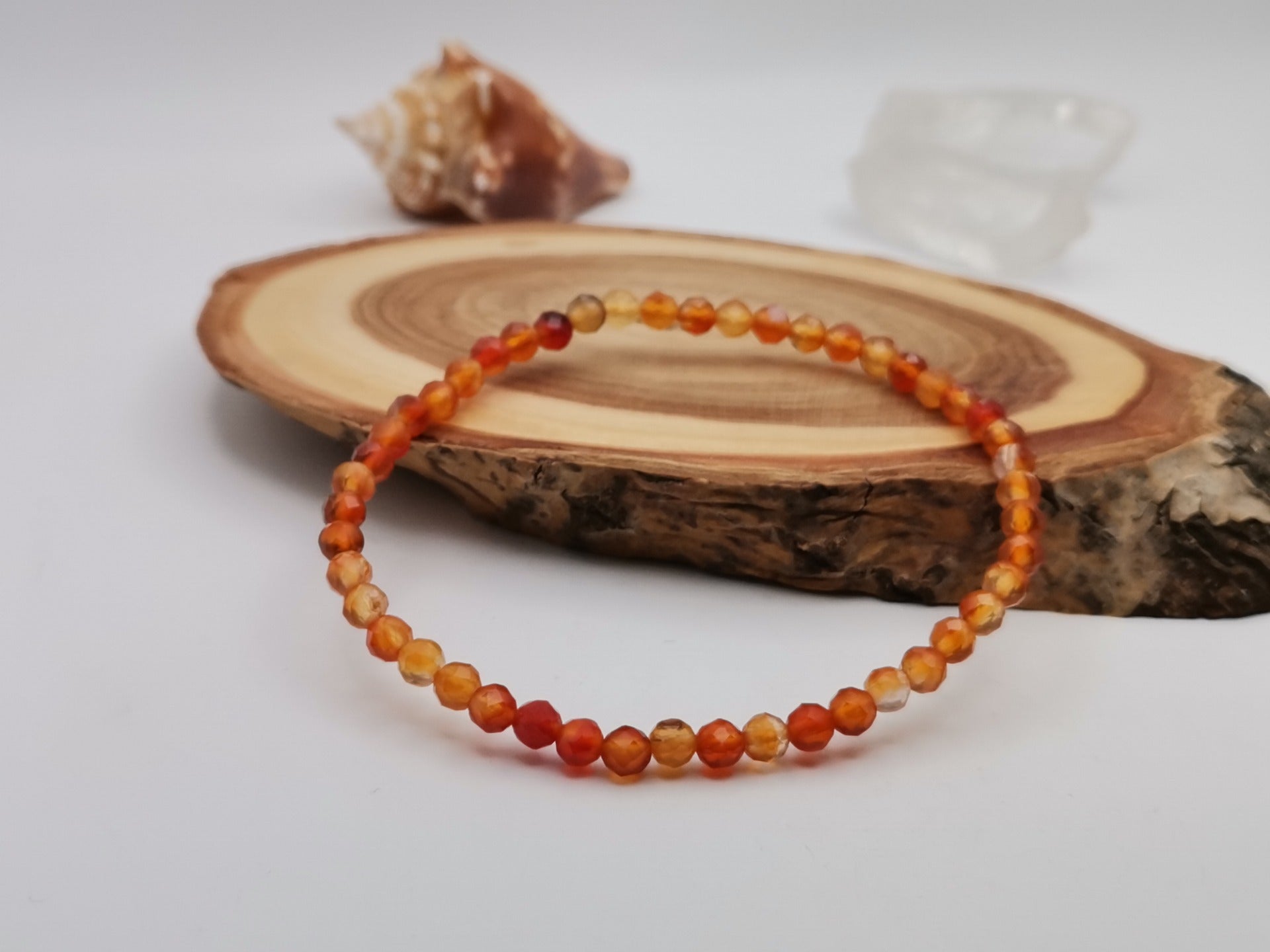 Faceted Carnelian Bracelet Ø 4 mm