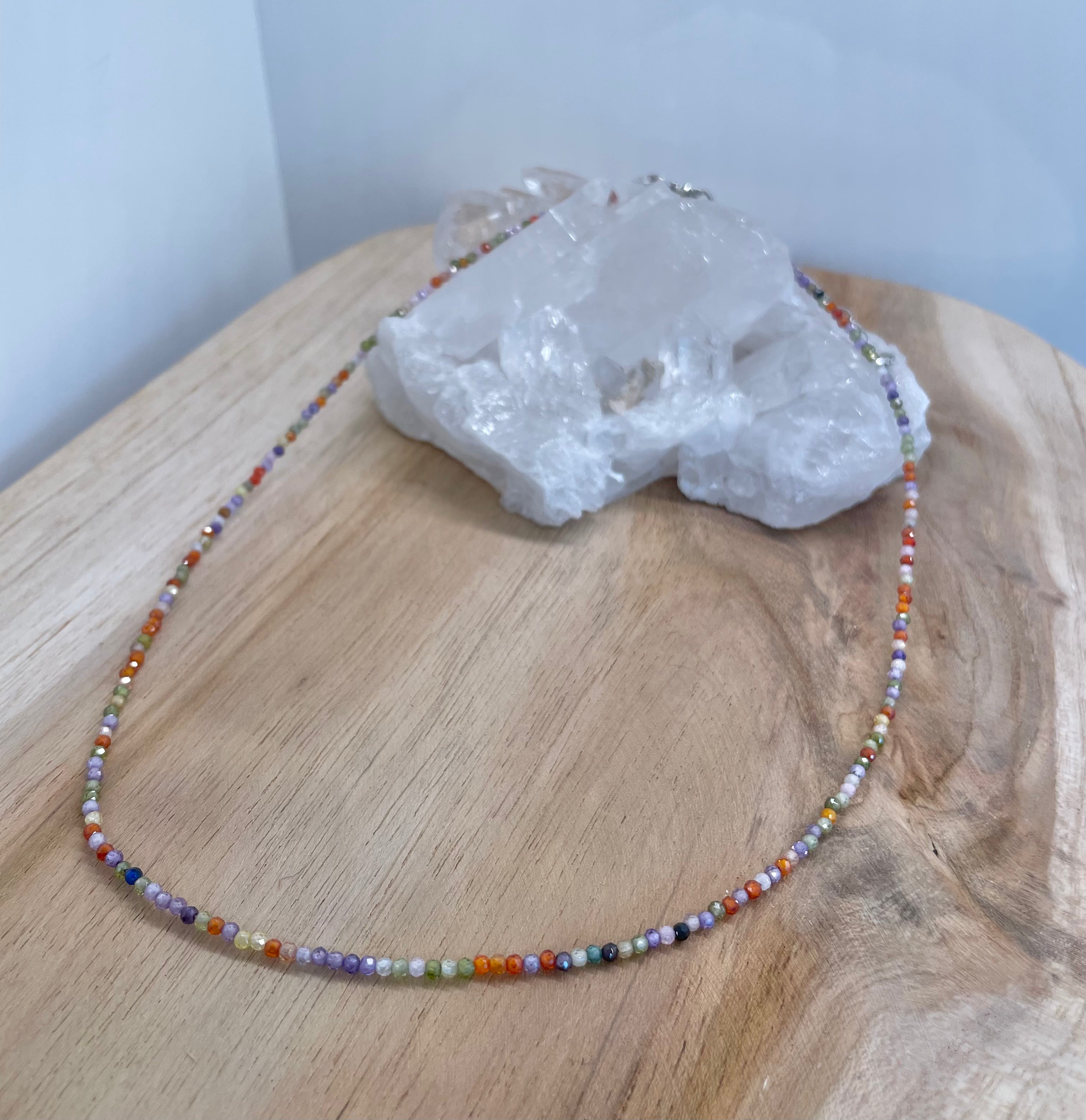 Mix Stones 2mm Faceted Necklace