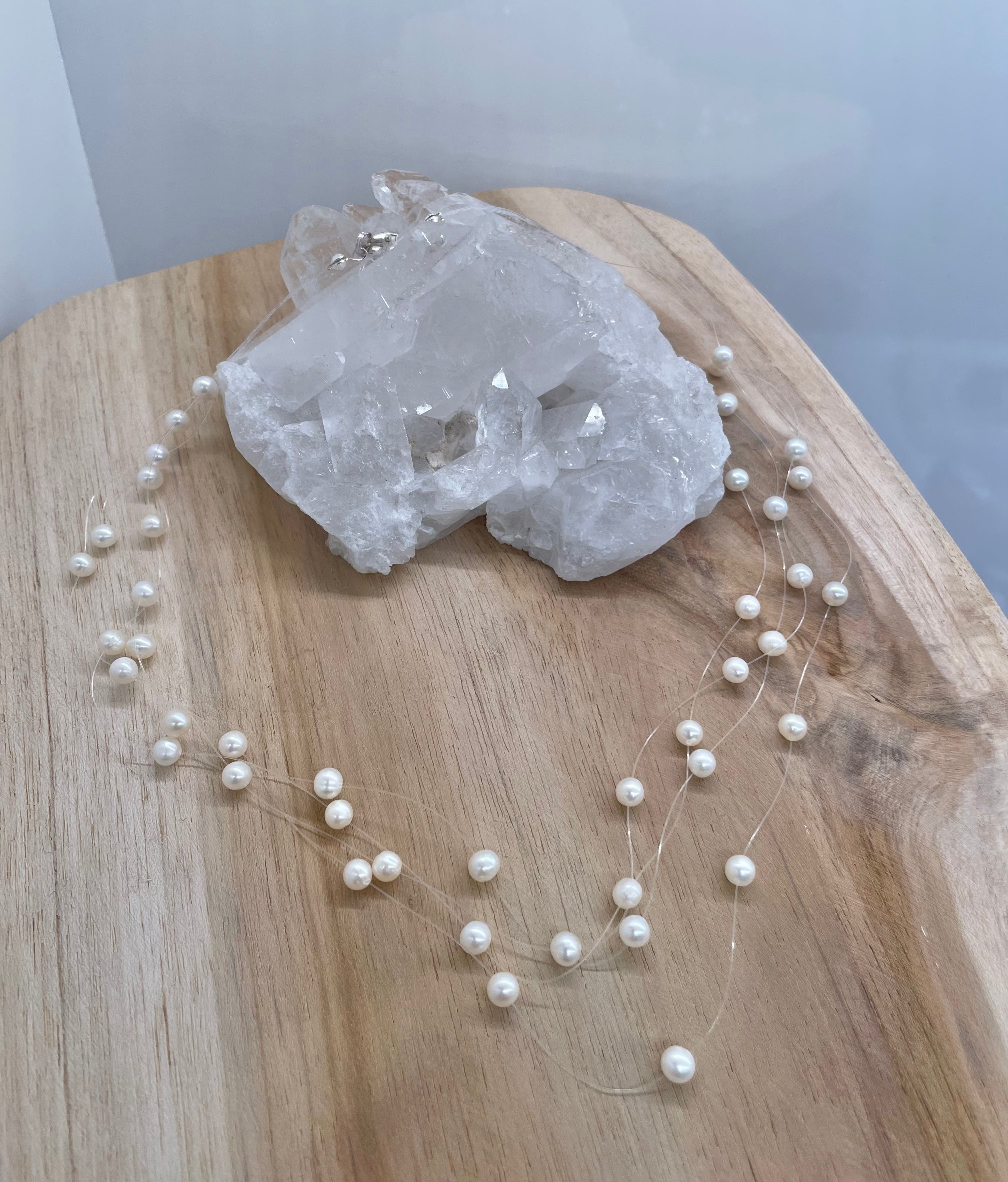 White Pearl Layered Necklace