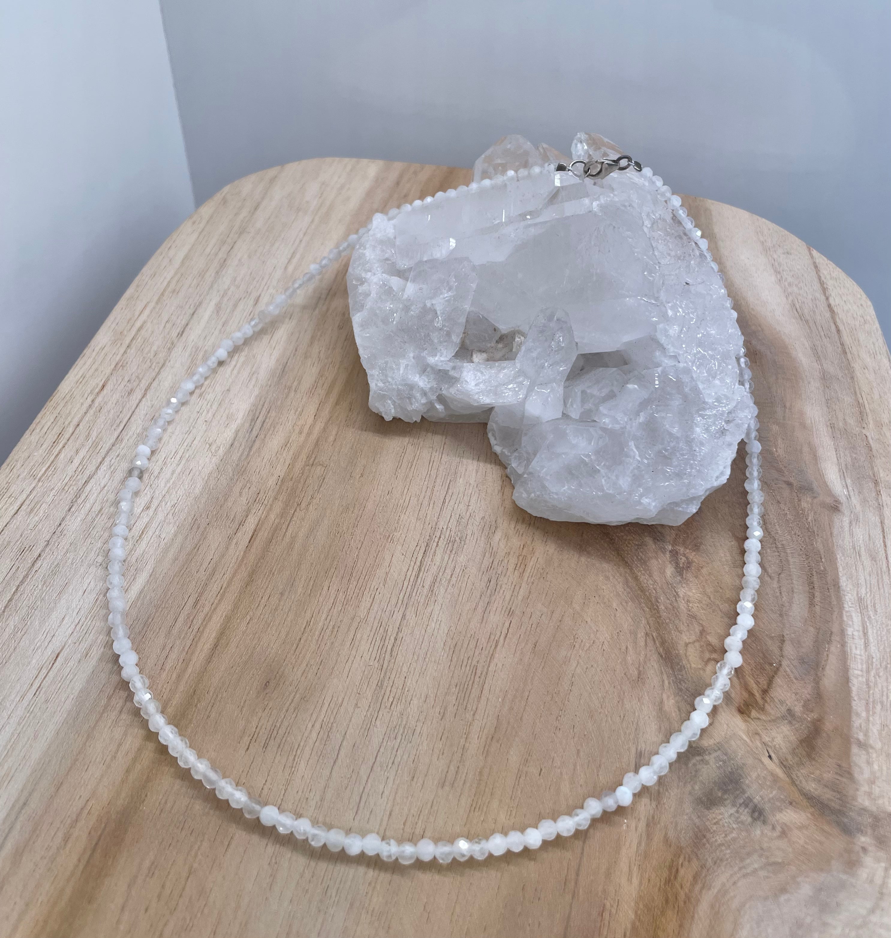 Moonstone 4mm Faceted Necklace