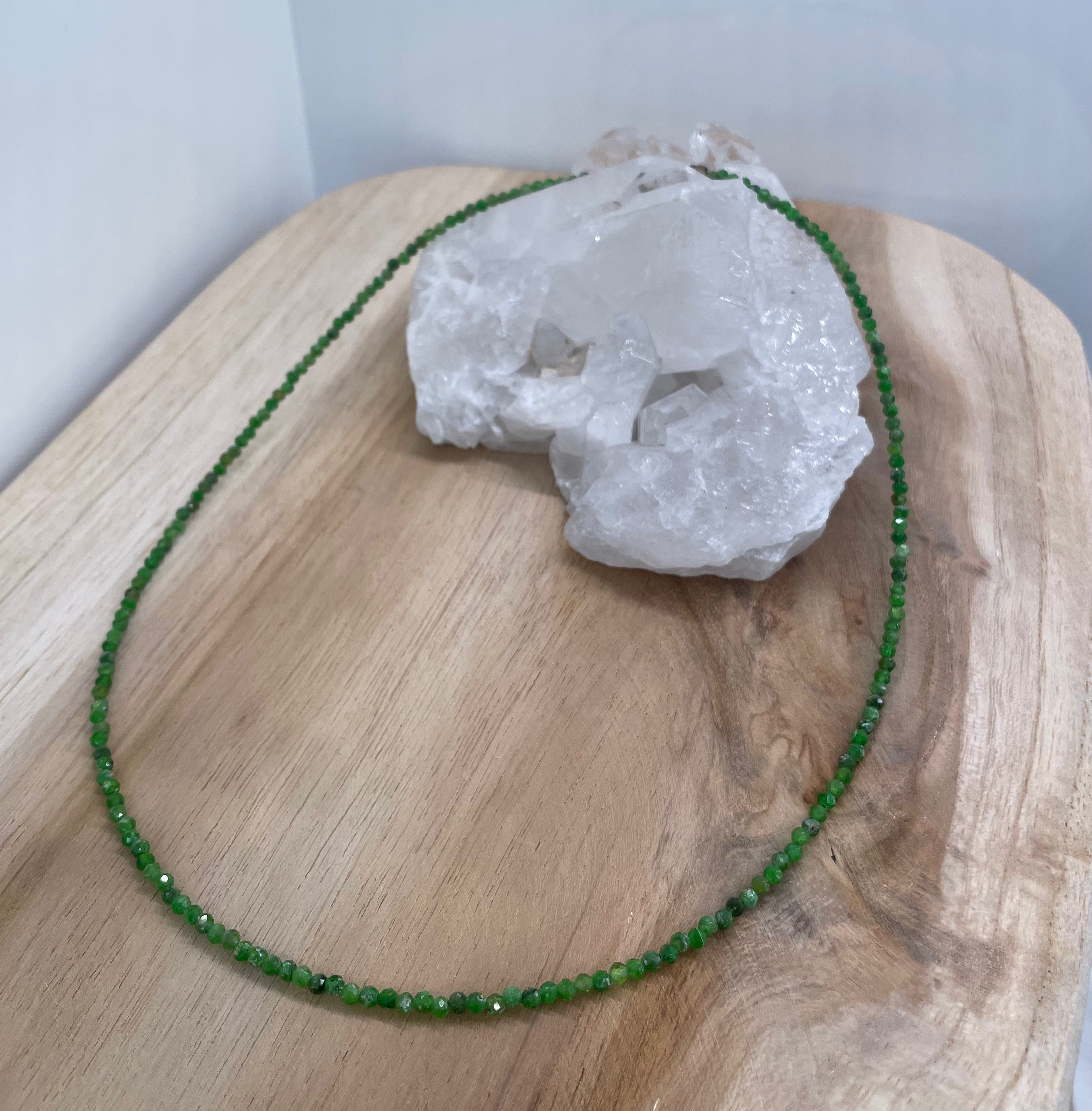 Diopside 3mm Faceted Necklace