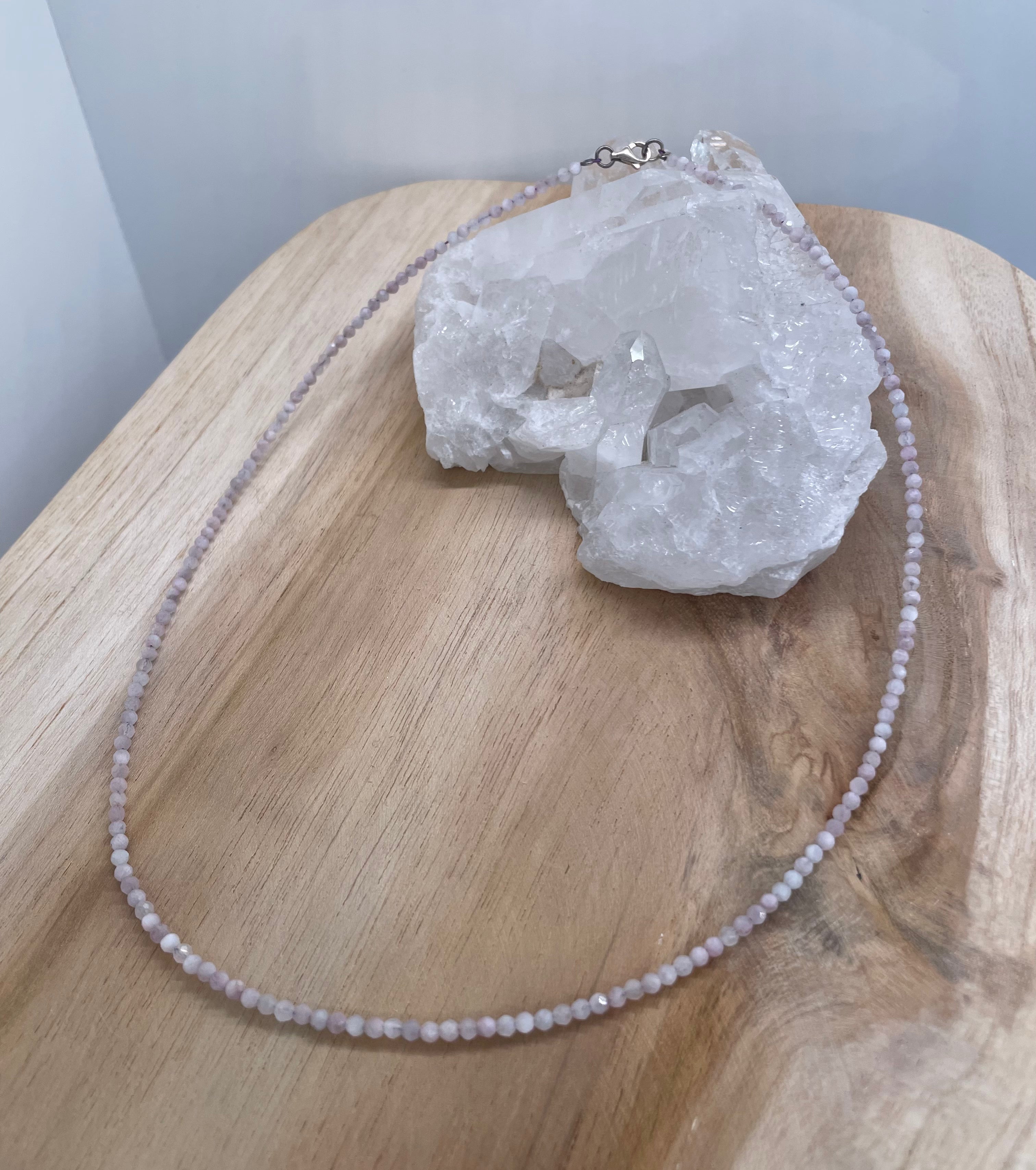 Kunzite 3mm Faceted Necklace