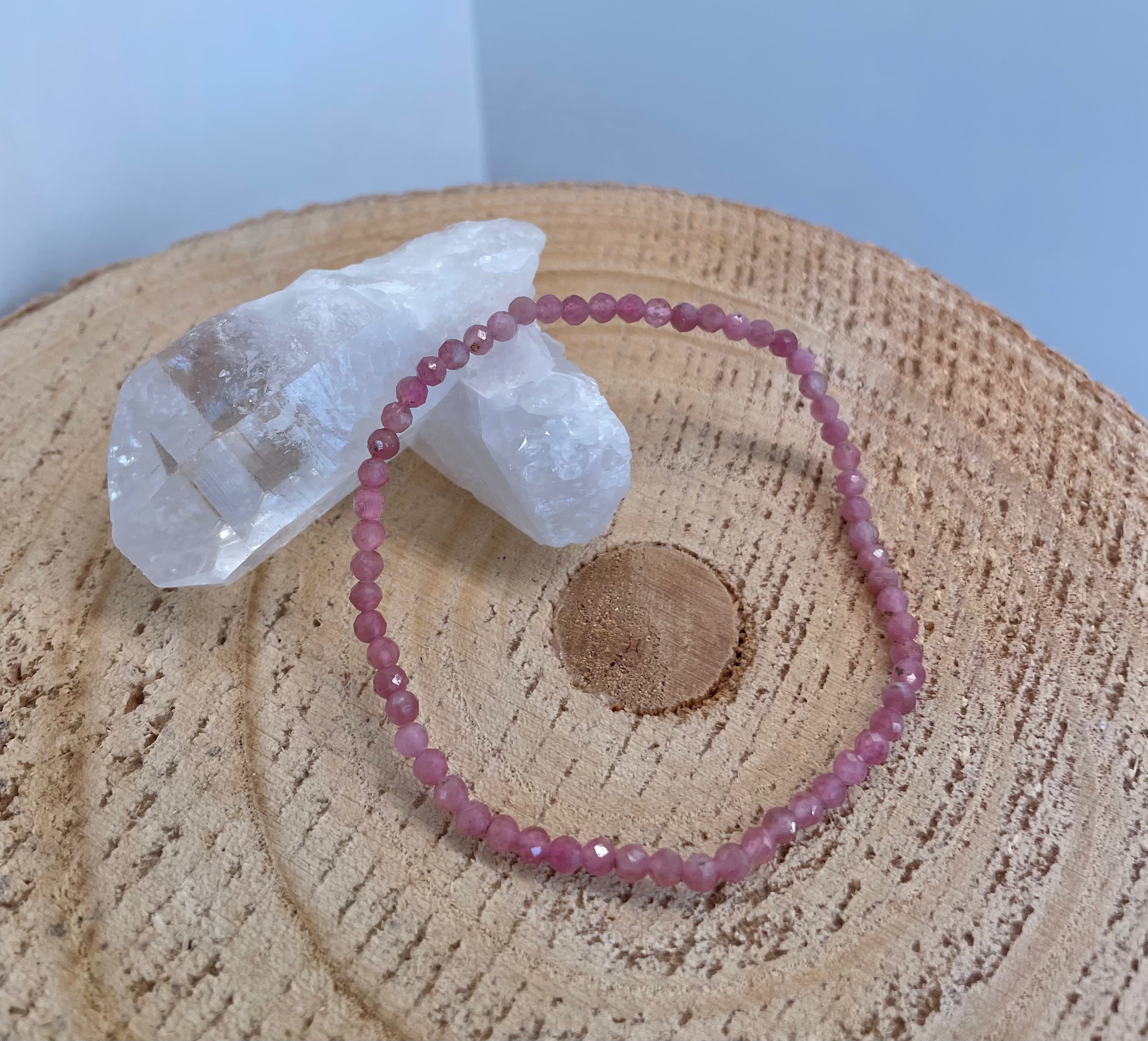 Rubellite 3mm Faceted Bracelet