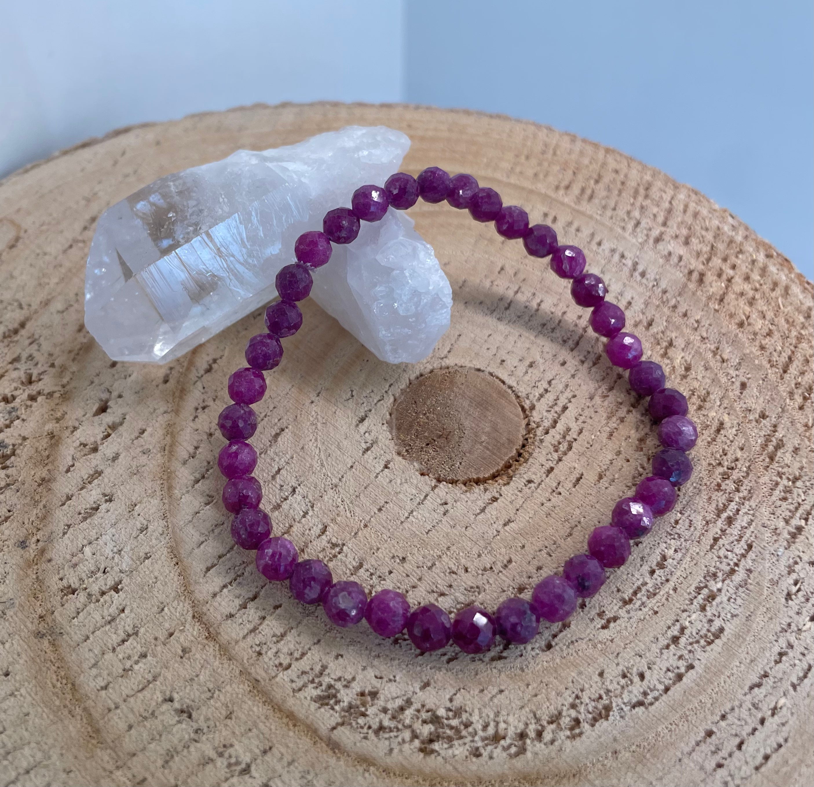 Ruby 5mm Faceted Bracelet