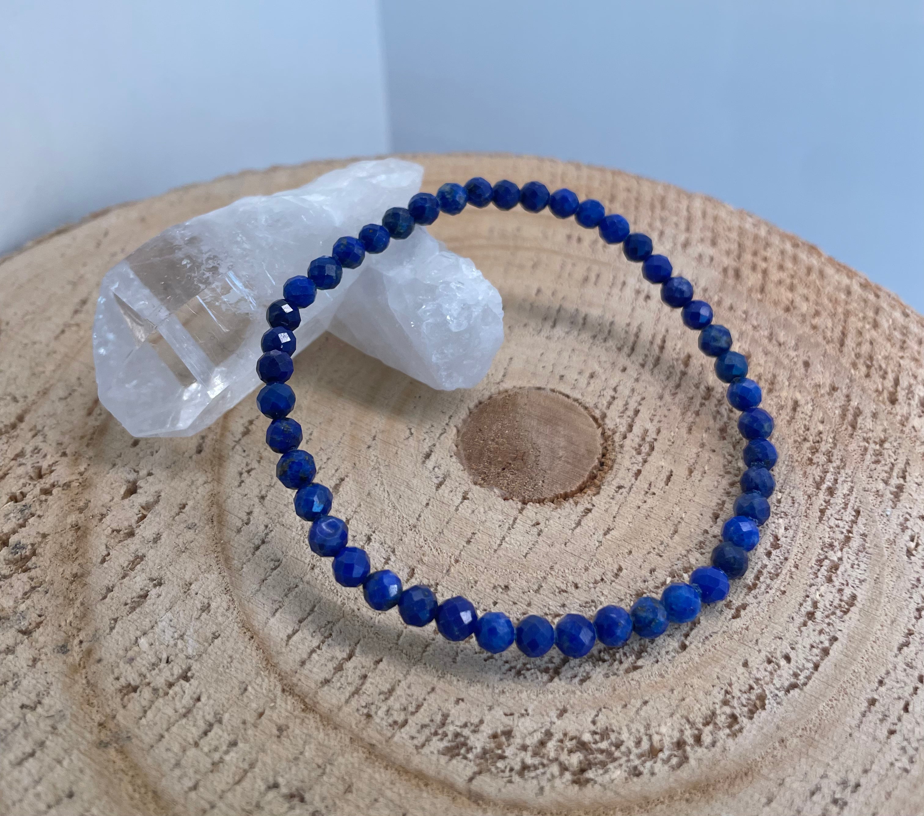 Lapis Lazuli A 4mm Faceted Bracelet