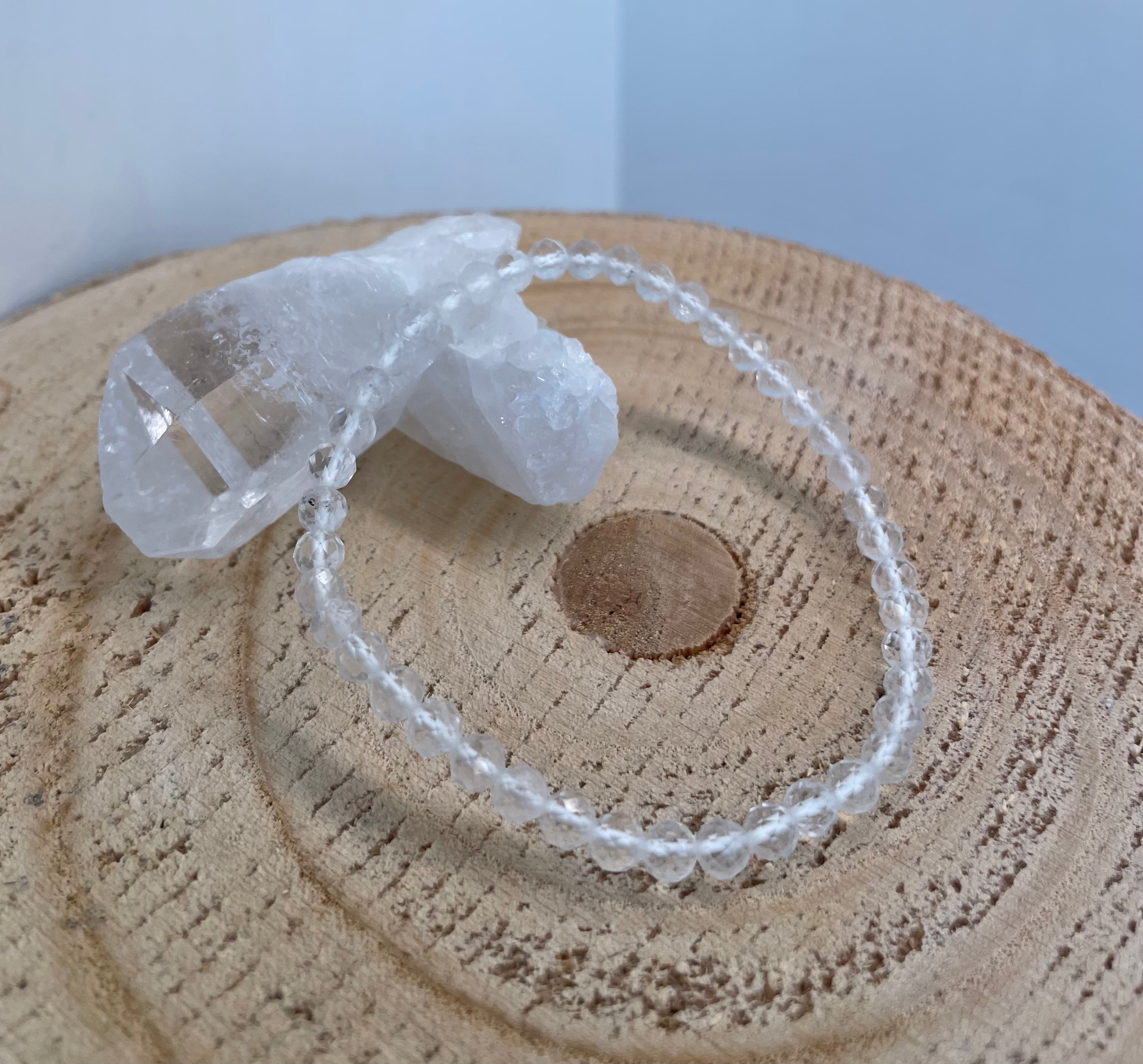 Clear Quartz 4mm Faceted Bracelet