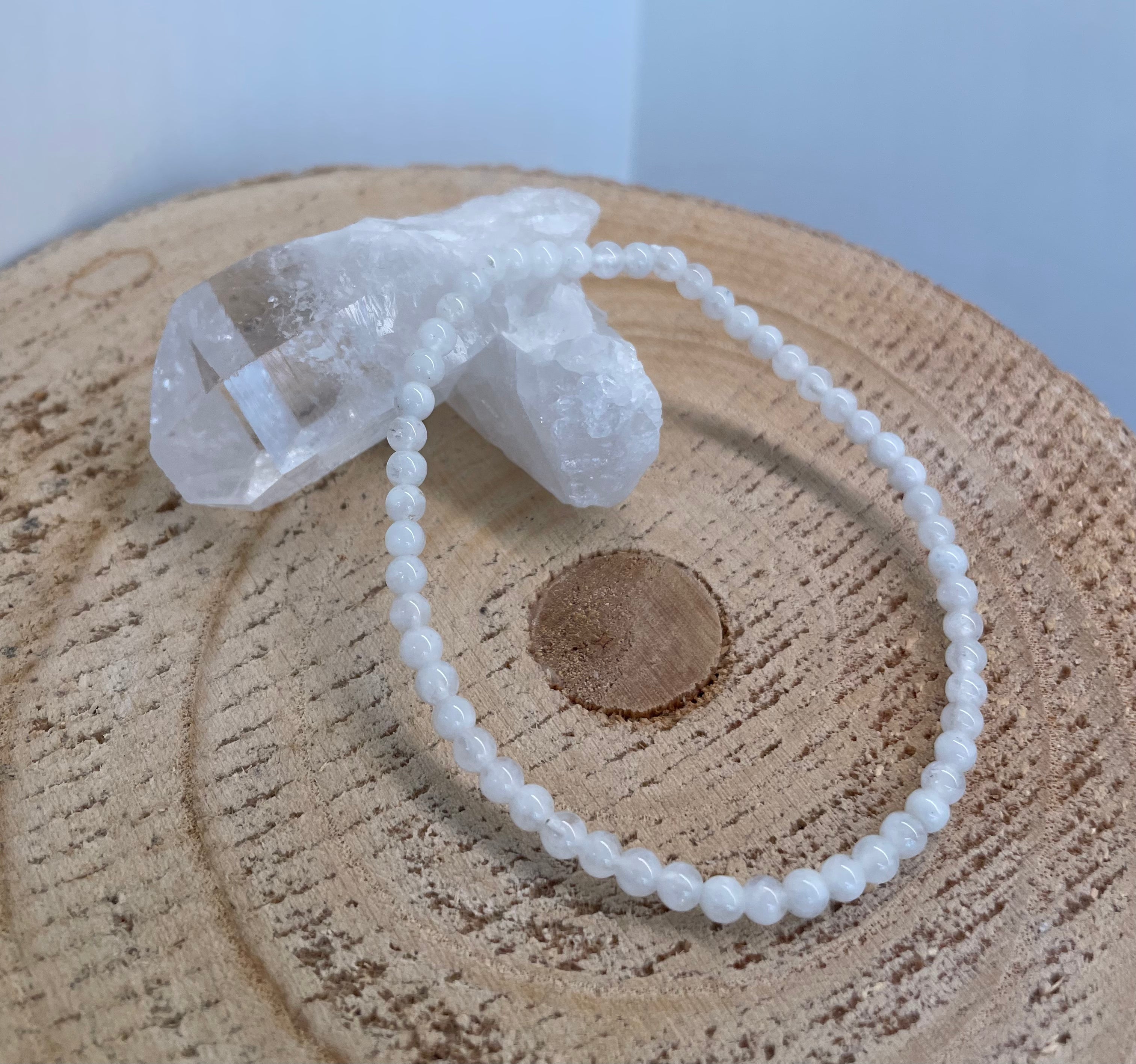 White Moonstone 4mm Bracelet