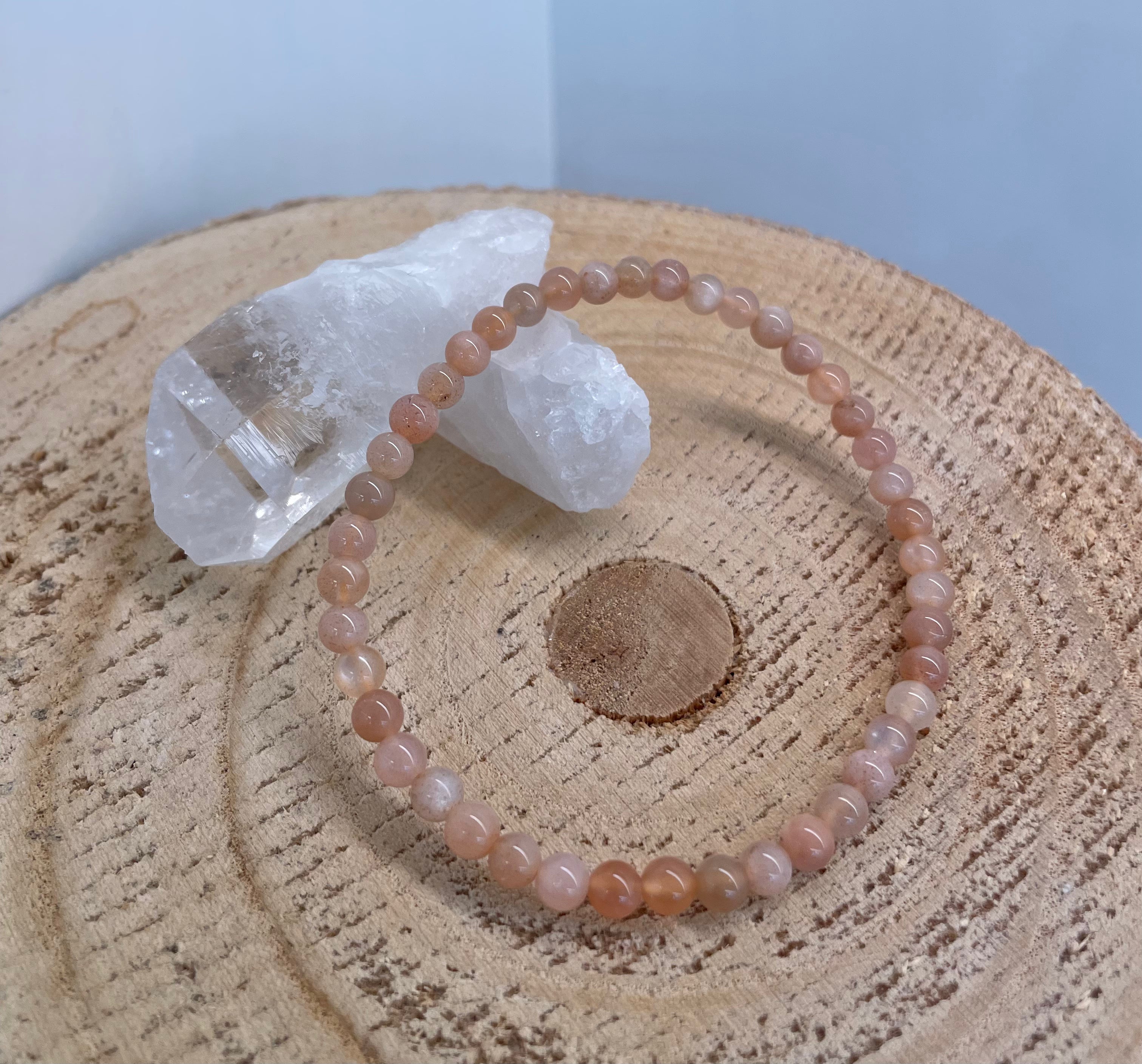 Orange Moonstone 4mm Bracelet