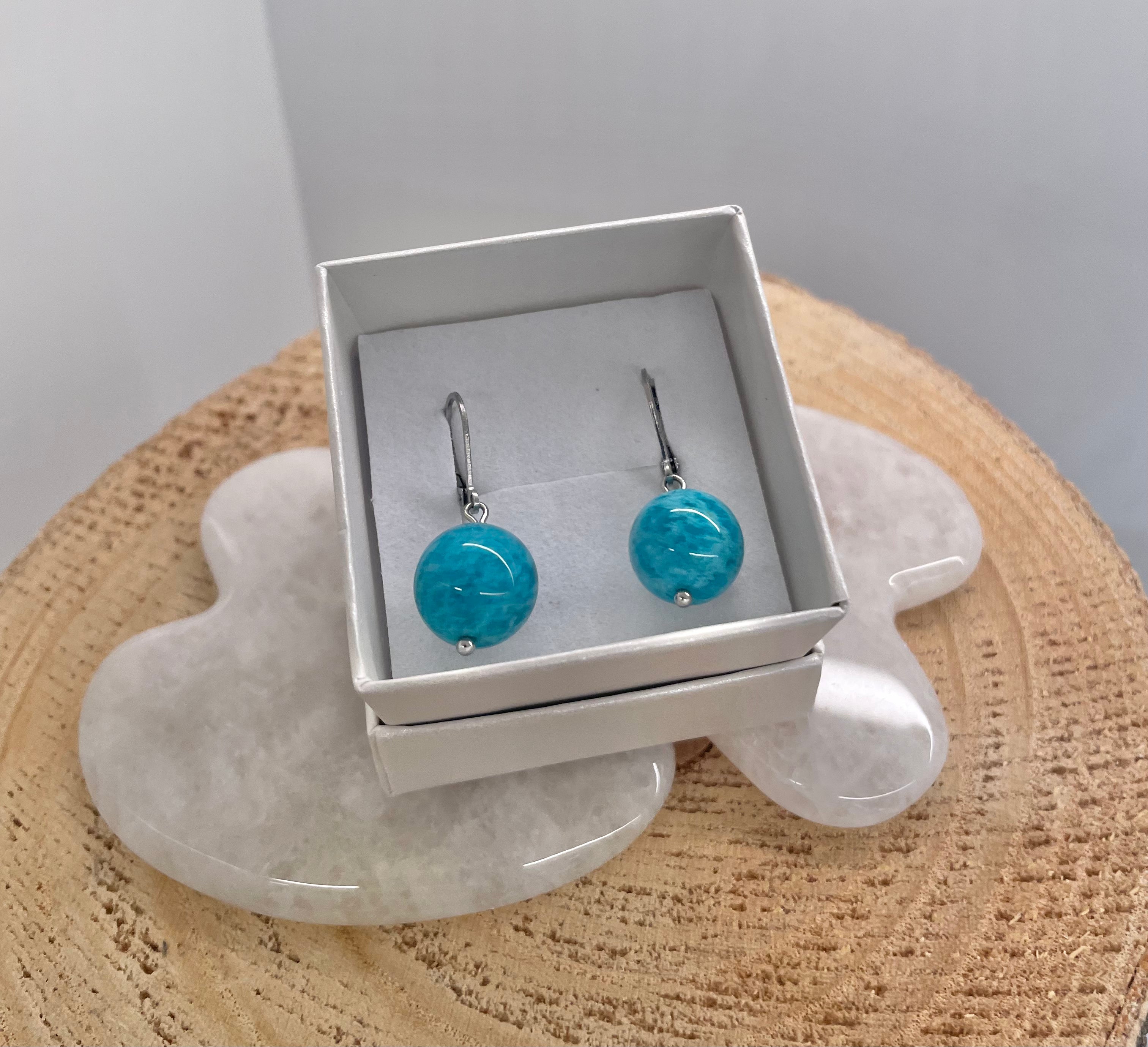 Amazonite AA 12mm Earrings