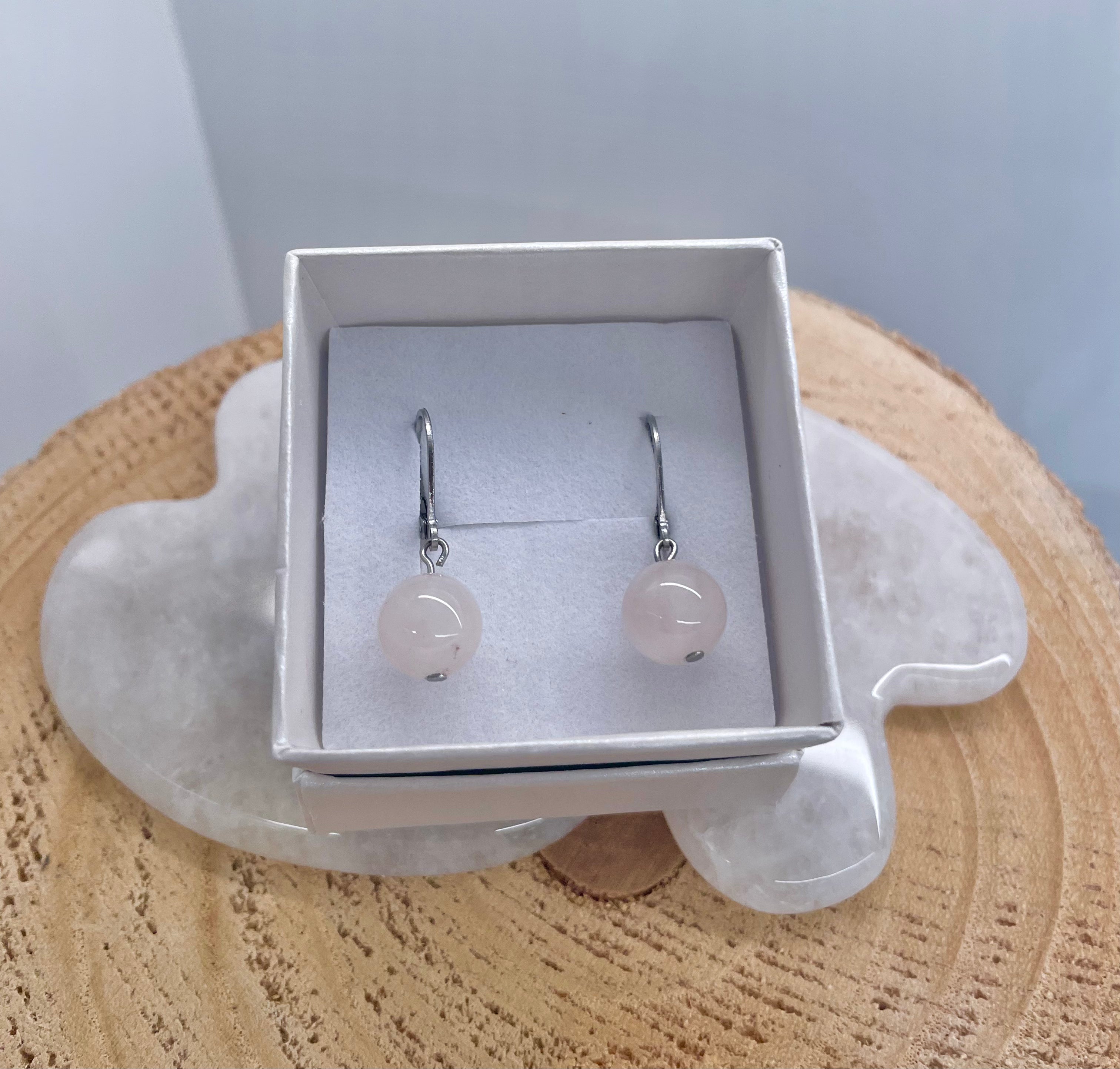 Rose Quartz 10mm Earrings